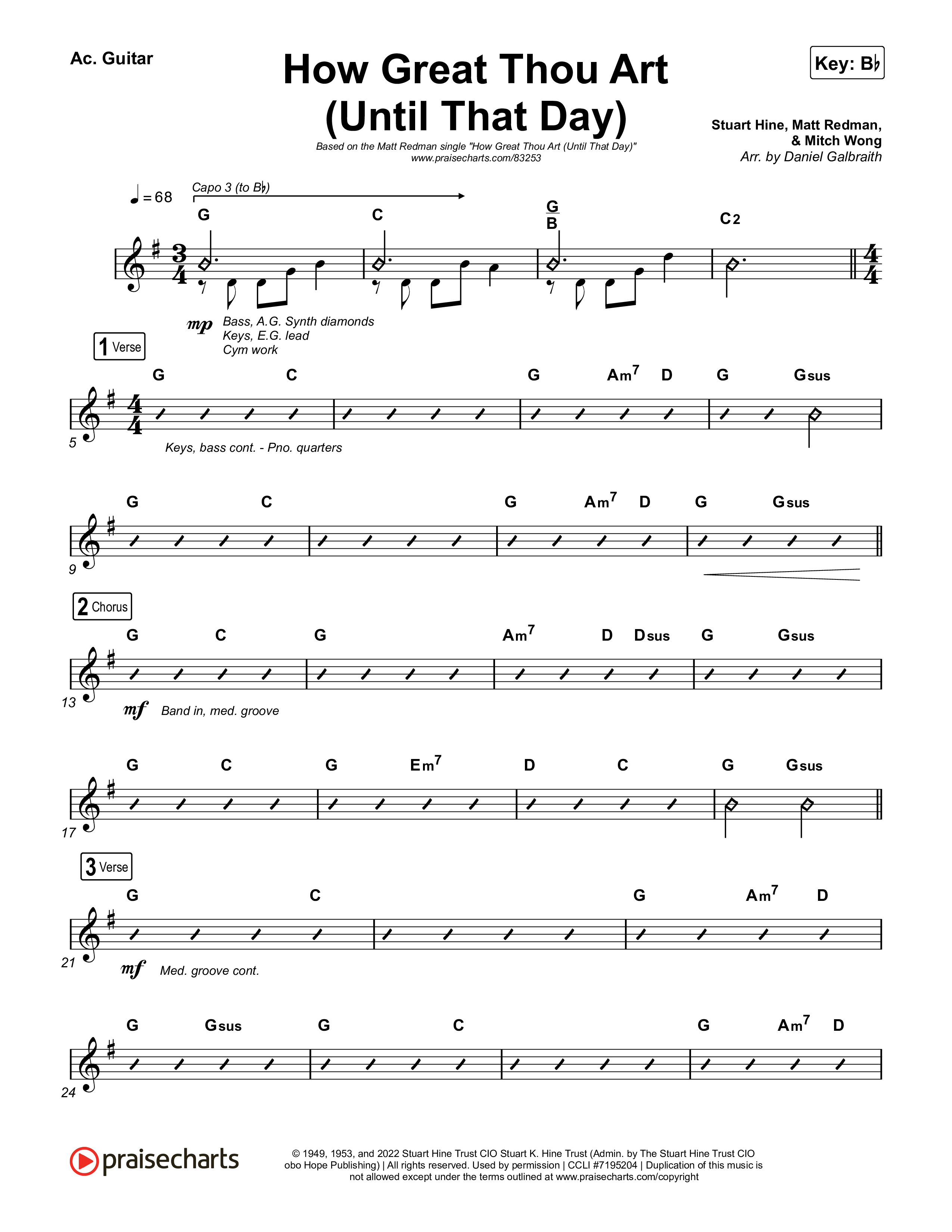 How Great Thou Art (Until That Day) Acoustic Guitar (Matt Redman / Chris Tomlin / Hillary Scott / Cody Carnes / Kari Jobe / Naomi Raine / TAYA / Blessing Offor / Brian Johnson / Jenn Johnson / Matt Maher / Mitch Wong / Benjamin William Hastings / Pat Barrett / Jon Reddick / Ryan Ellis)