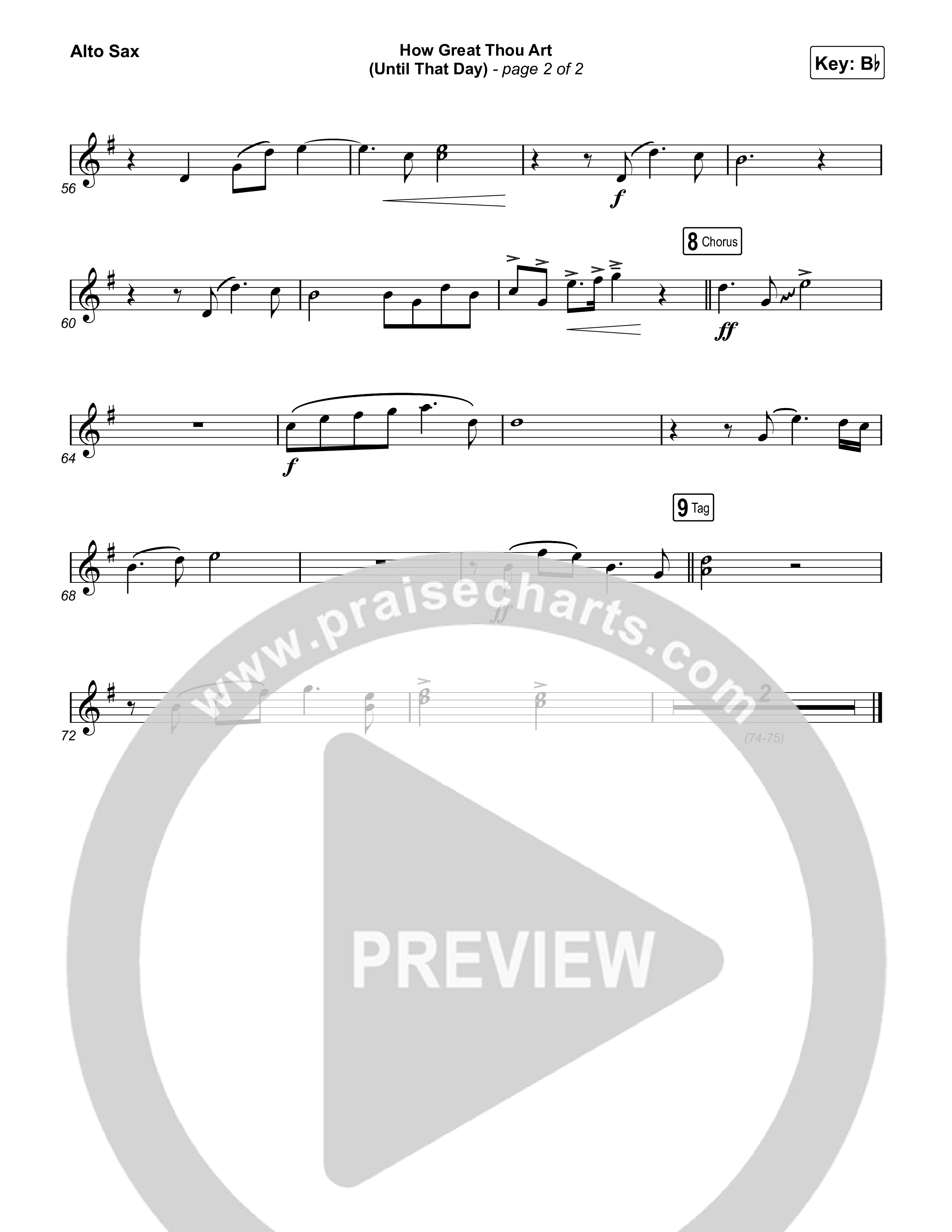 How Great Thou Art (Until That Day) Alto Sax (Matt Redman / Chris Tomlin / Hillary Scott / Cody Carnes / Kari Jobe / Naomi Raine / TAYA / Blessing Offor / Brian Johnson / Jenn Johnson / Matt Maher / Mitch Wong / Benjamin William Hastings / Pat Barrett / Jon Reddick / Ryan Ellis)