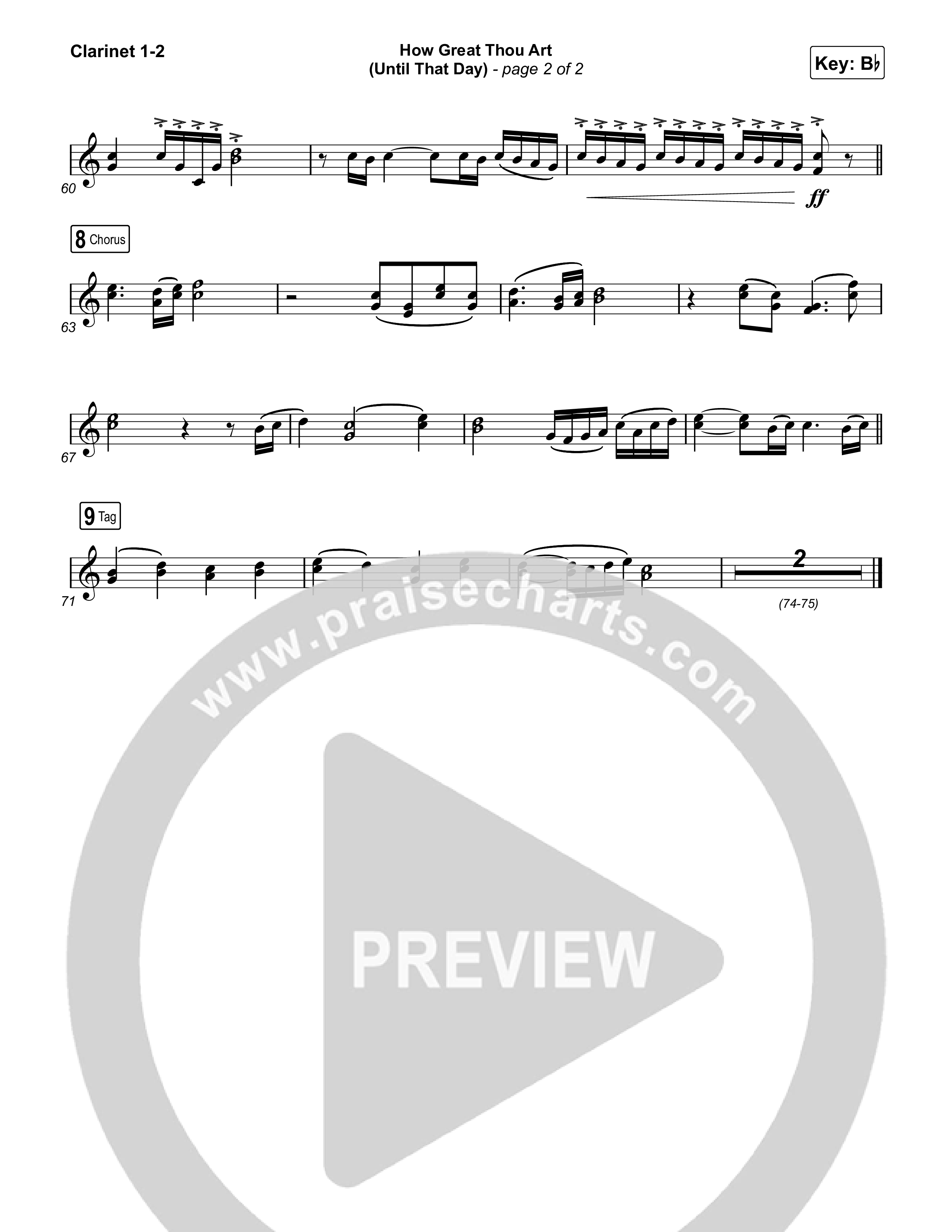 How Great Thou Art (Until That Day) Clarinet 1,2 (Matt Redman / Chris Tomlin / Hillary Scott / Cody Carnes / Kari Jobe / Naomi Raine / TAYA / Blessing Offor / Brian Johnson / Jenn Johnson / Matt Maher / Mitch Wong / Benjamin William Hastings / Pat Barrett / Jon Reddick / Ryan Ellis)