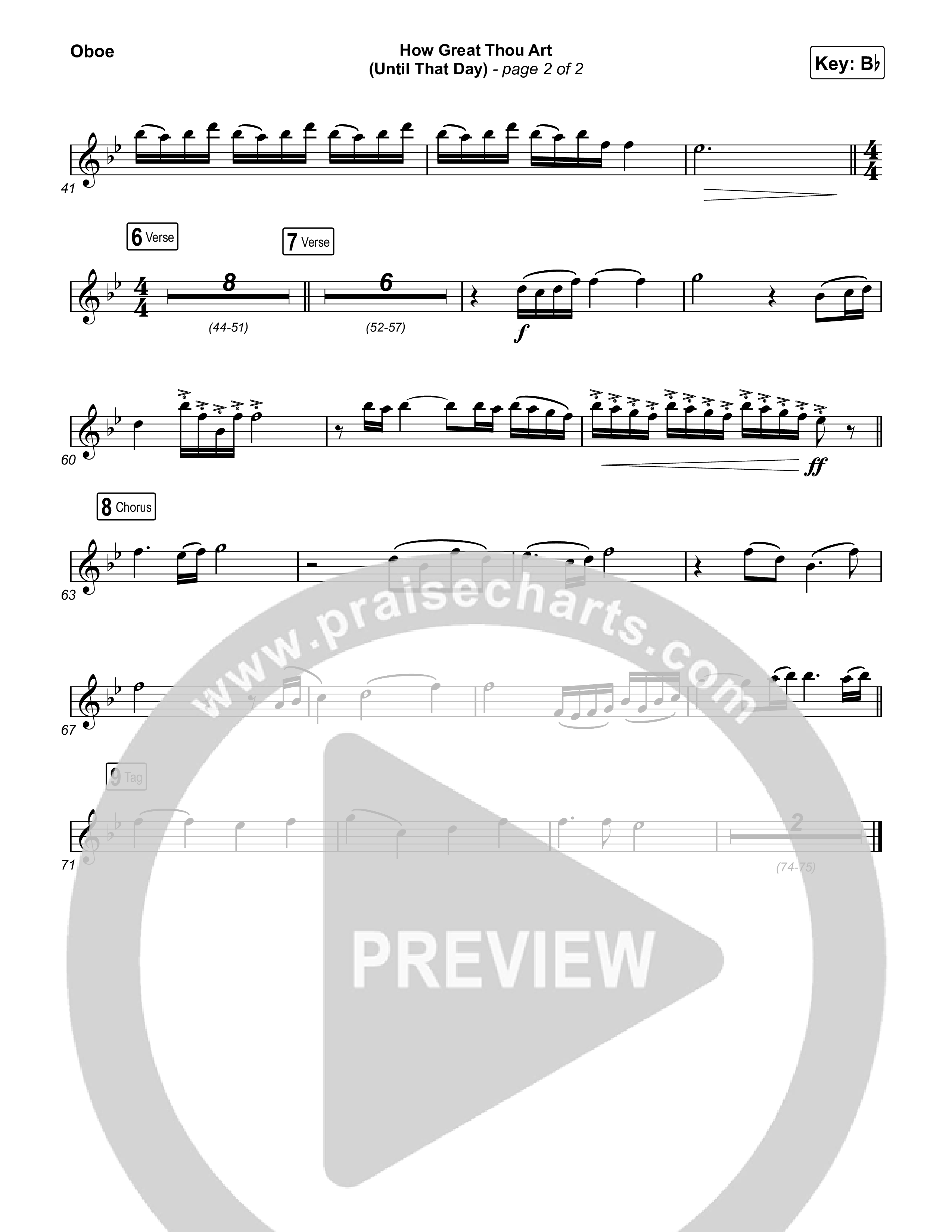 How Great Thou Art (Until That Day) Oboe (Matt Redman / Chris Tomlin / Hillary Scott / Cody Carnes / Kari Jobe / Naomi Raine / TAYA / Blessing Offor / Brian Johnson / Jenn Johnson / Matt Maher / Mitch Wong / Benjamin William Hastings / Pat Barrett / Jon Reddick / Ryan Ellis)
