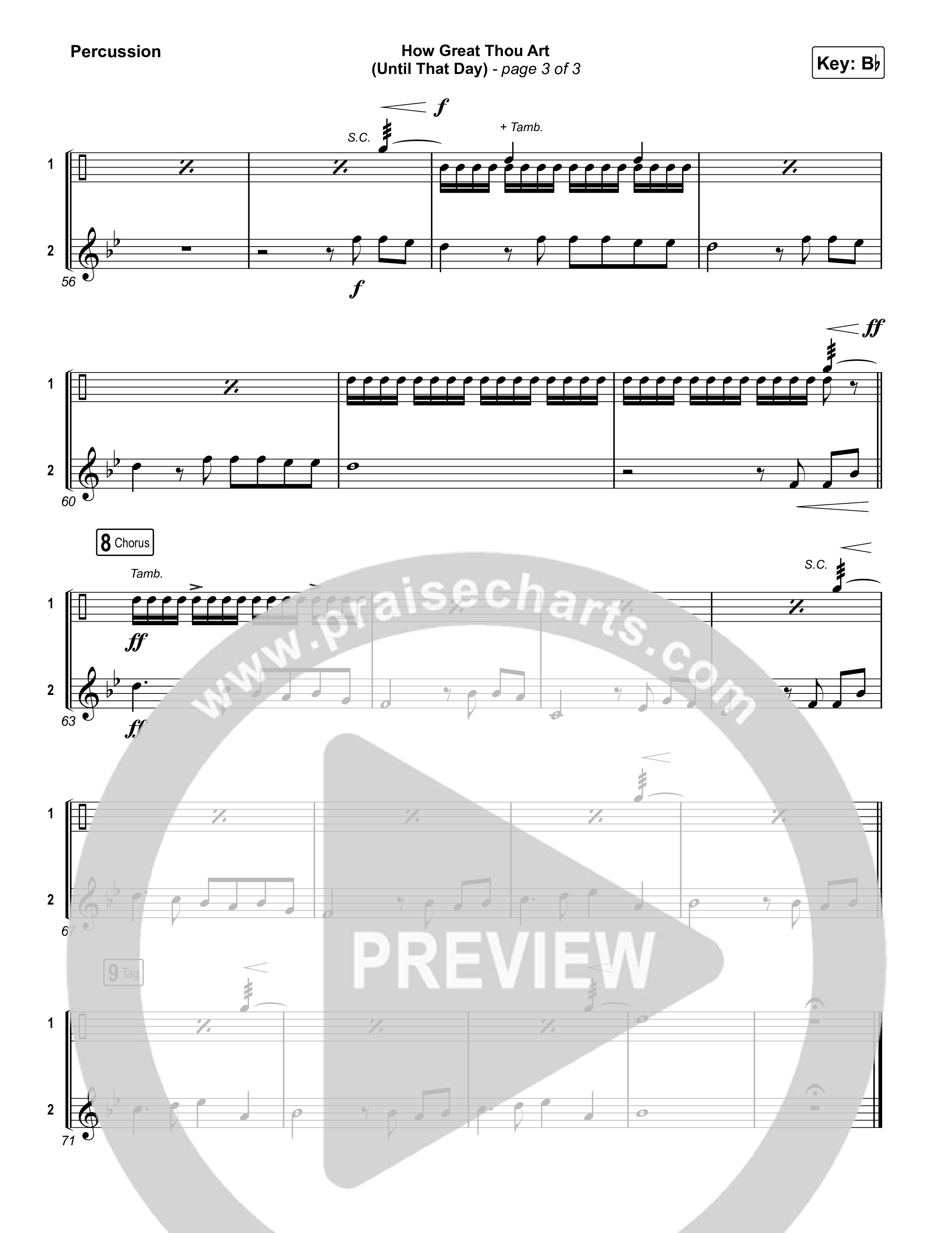How Great Thou Art (Until That Day) Percussion (Matt Redman / Chris Tomlin / Hillary Scott / Cody Carnes / Kari Jobe / Naomi Raine / TAYA / Blessing Offor / Brian Johnson / Jenn Johnson / Matt Maher / Mitch Wong / Benjamin William Hastings / Pat Barrett / Jon Reddick / Ryan Ellis)