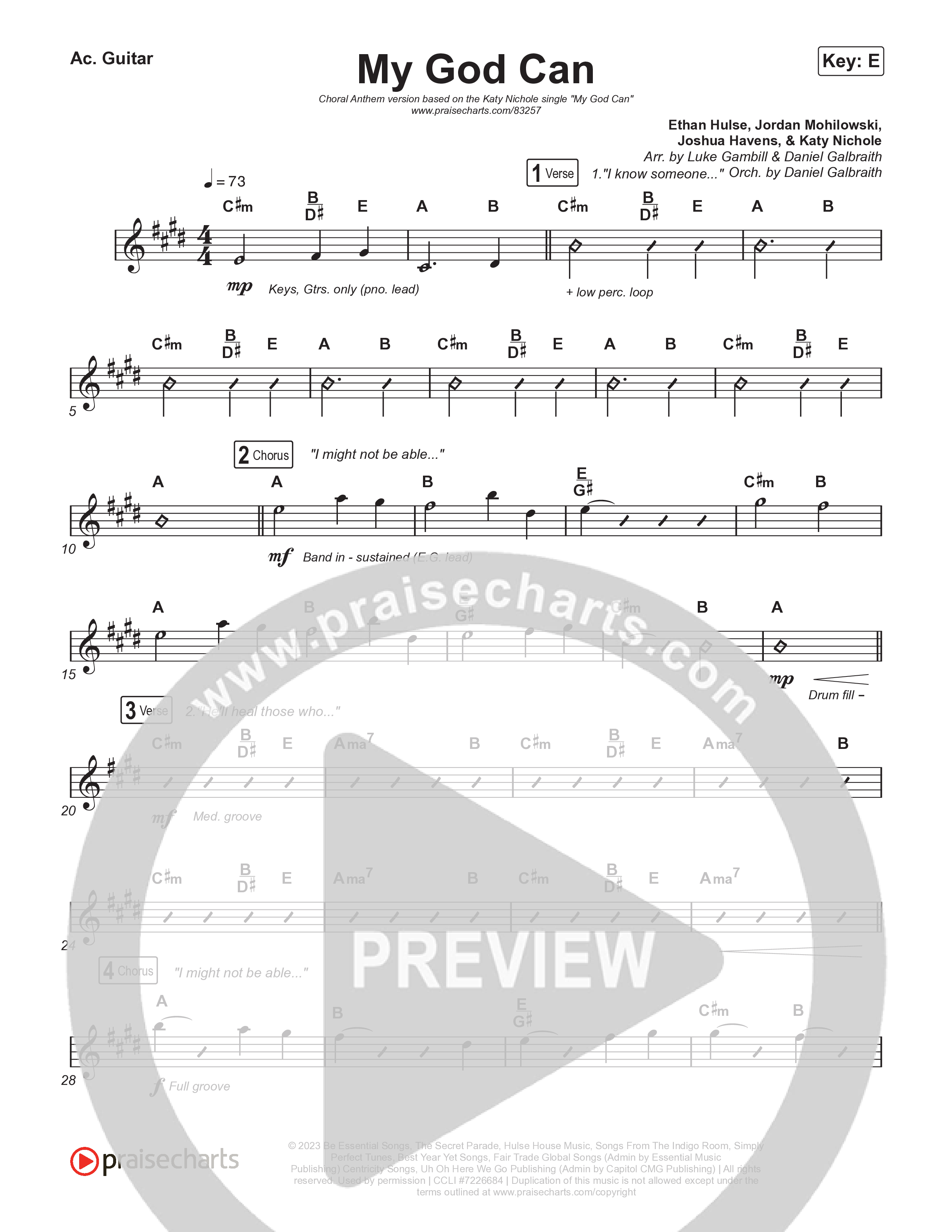 My God Can (Choral Anthem SATB) Rhythm Pack (Katy Nichole / Naomi Raine / Arr. Luke Gambill)