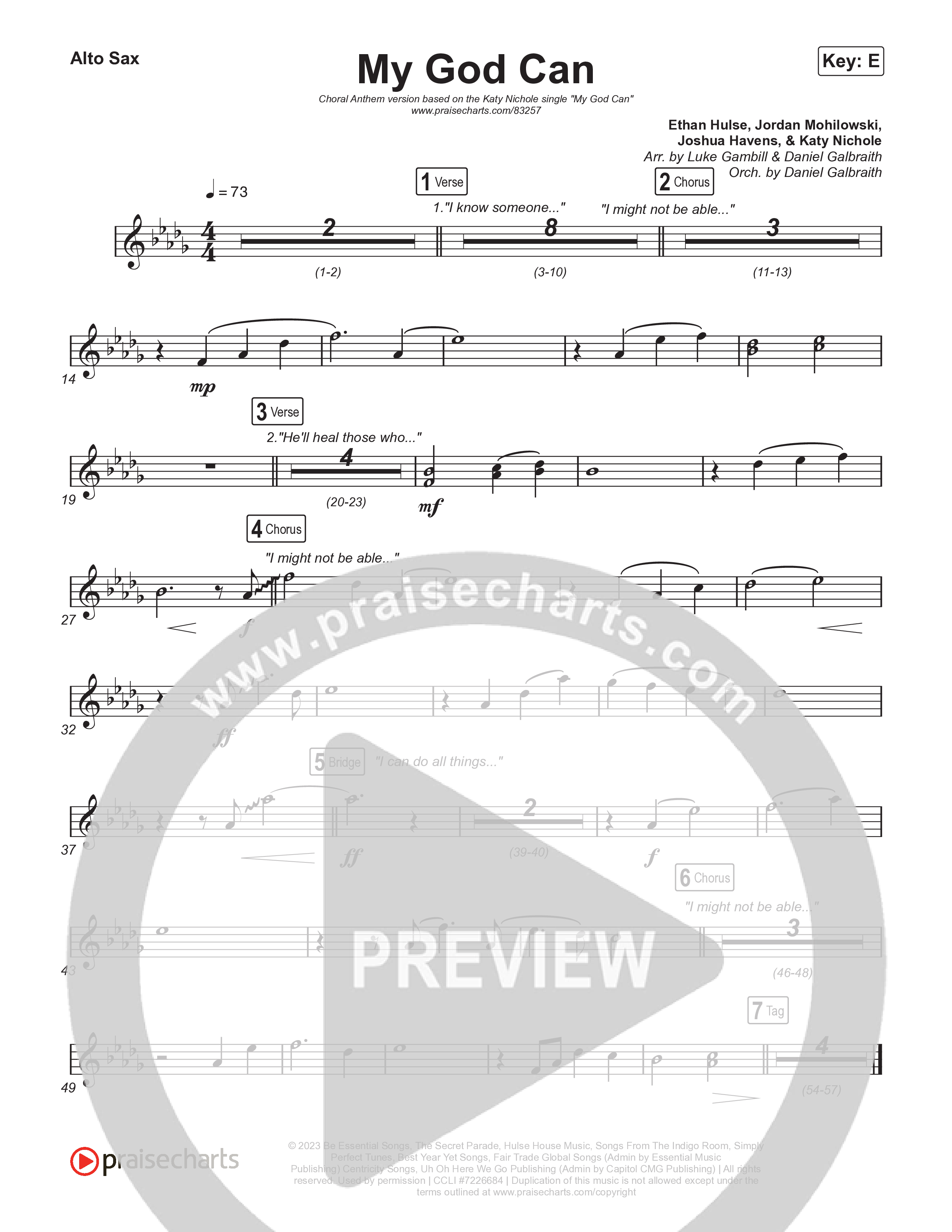 My God Can (Choral Anthem SATB) Sax Pack (Katy Nichole / Naomi Raine / Arr. Luke Gambill)