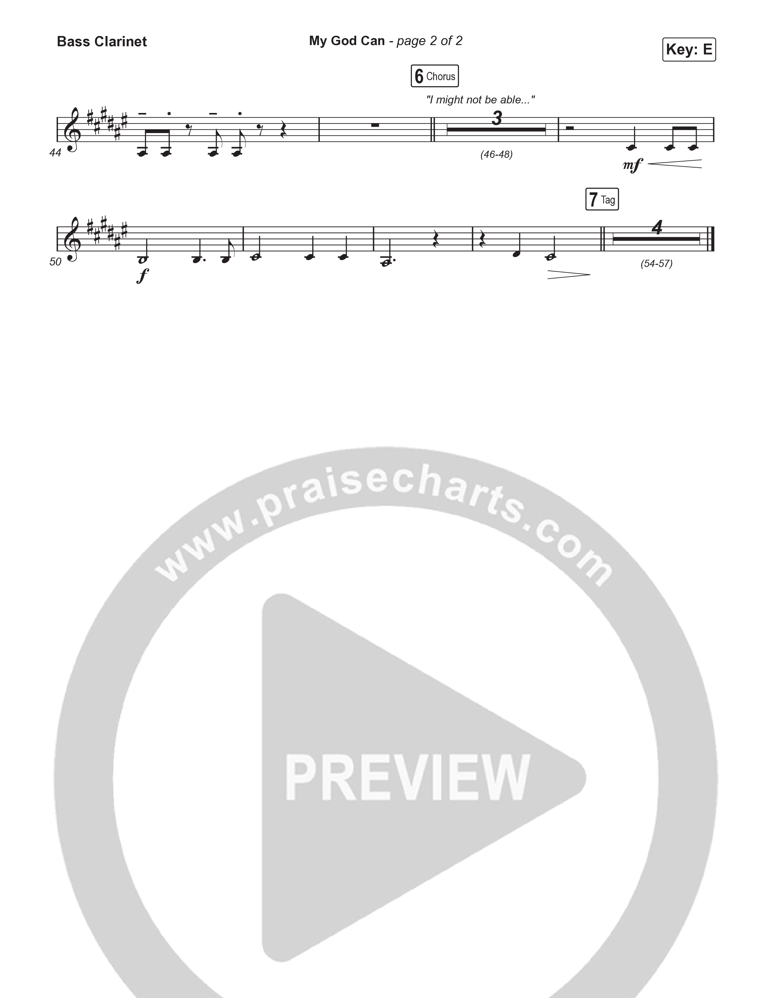 My God Can (Choral Anthem SATB) Bass Clarinet (Katy Nichole / Naomi Raine / Arr. Luke Gambill)