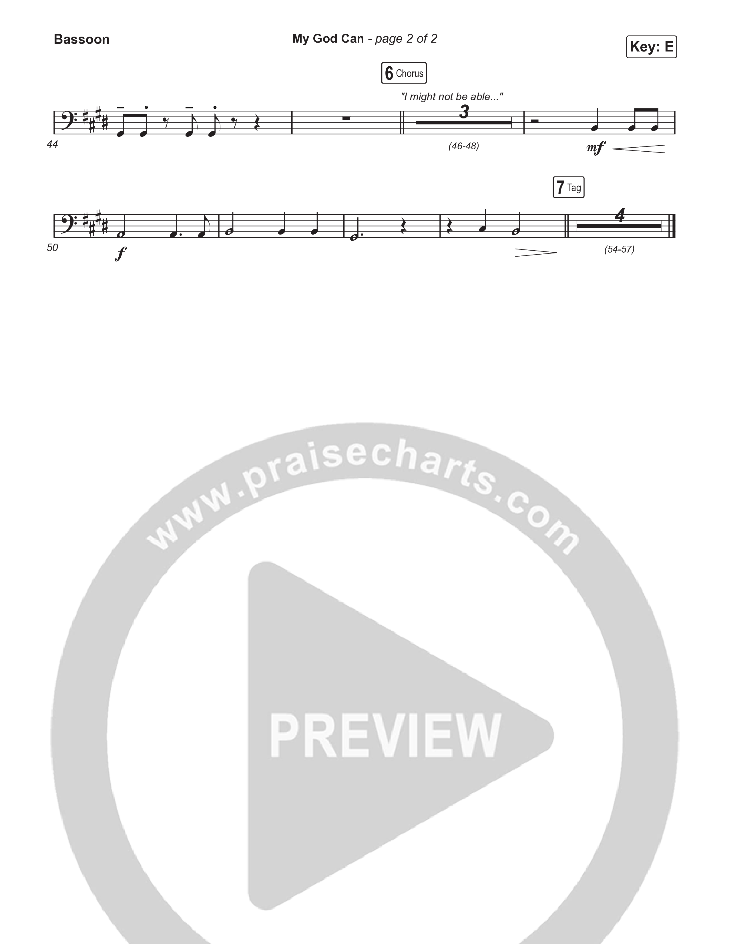 My God Can (Choral Anthem SATB) Bassoon (Katy Nichole / Naomi Raine / Arr. Luke Gambill)