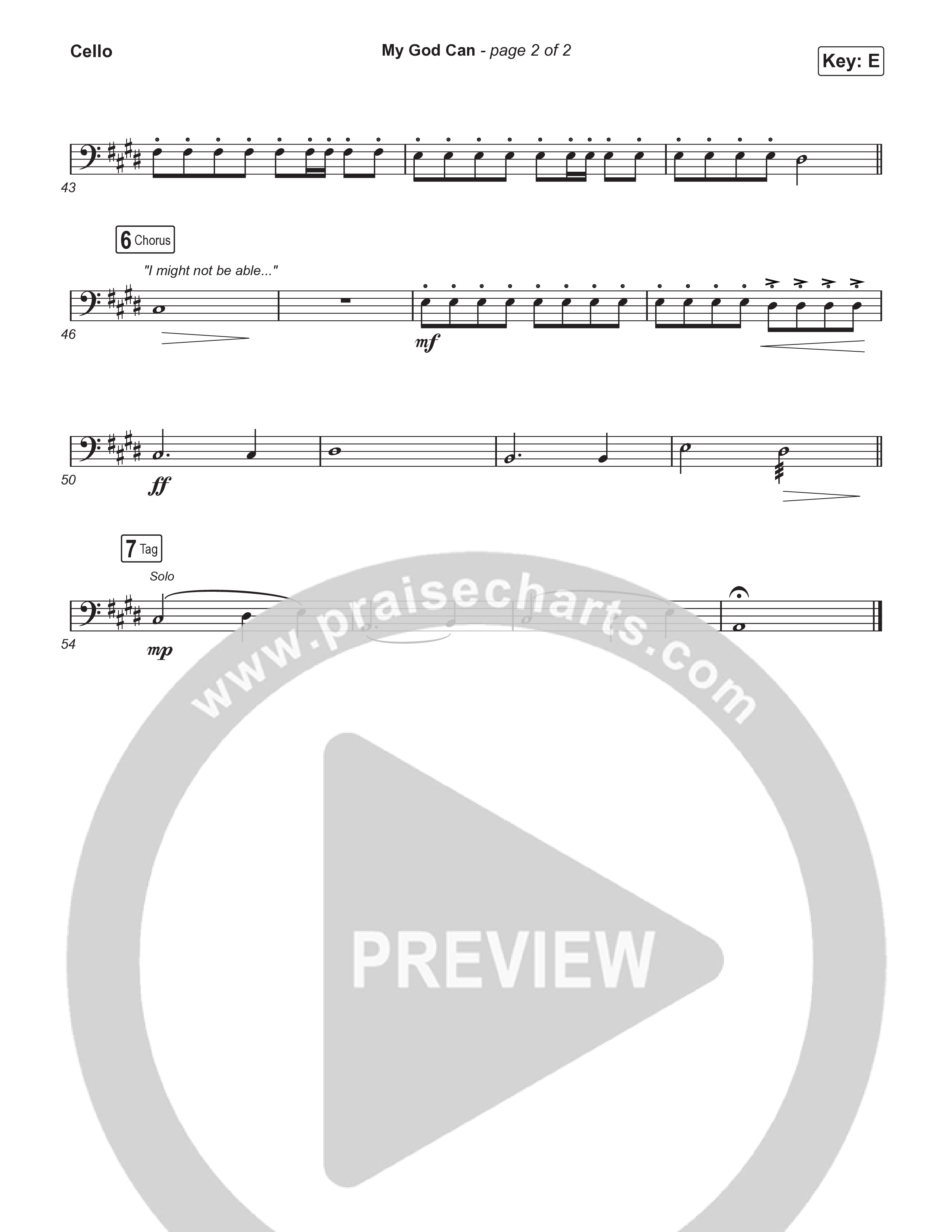 My God Can (Choral Anthem SATB) Cello (Katy Nichole / Naomi Raine / Arr. Luke Gambill)