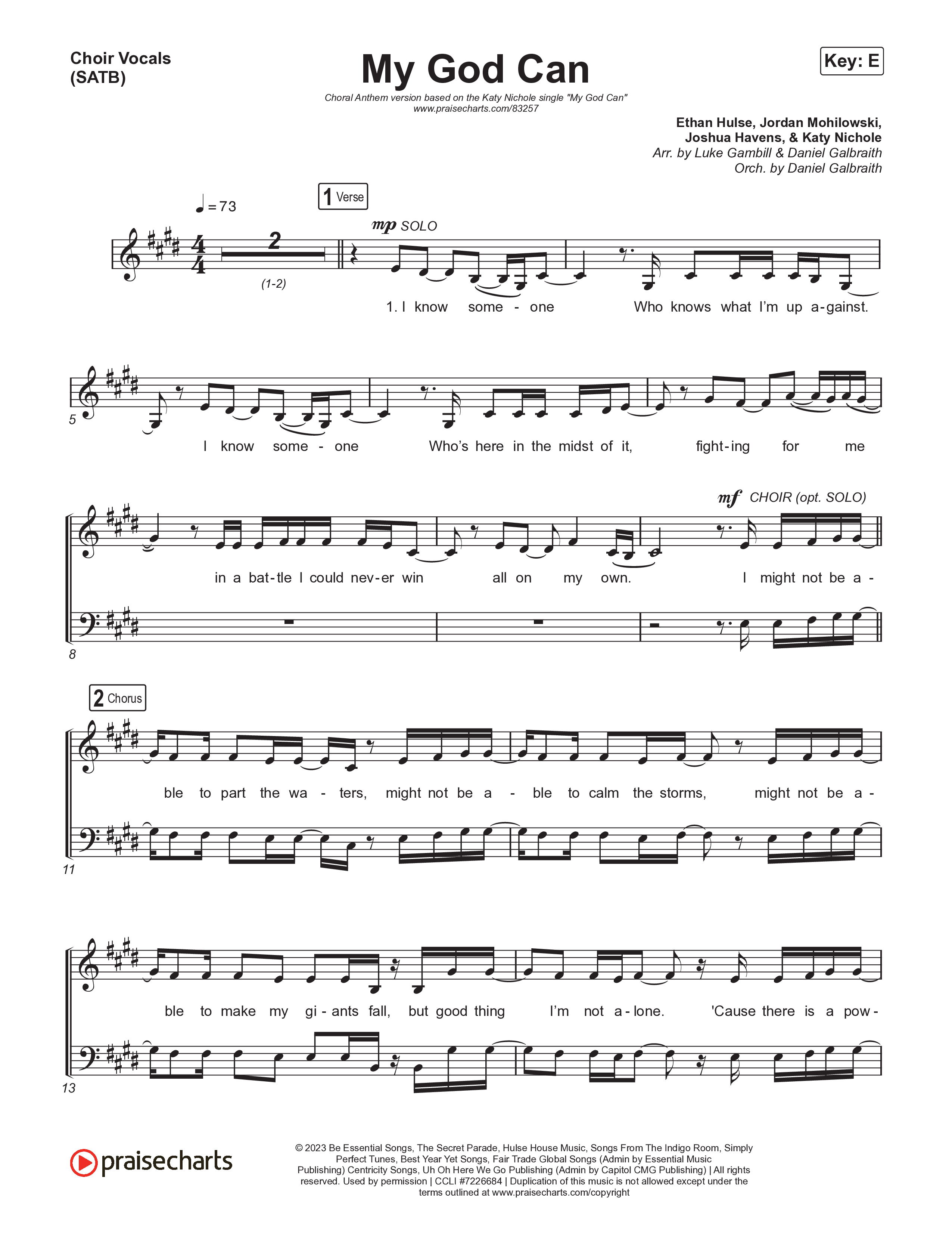 My God Can (Choral Anthem SATB) Choir Sheet (SATB) (Katy Nichole / Naomi Raine / Arr. Luke Gambill)