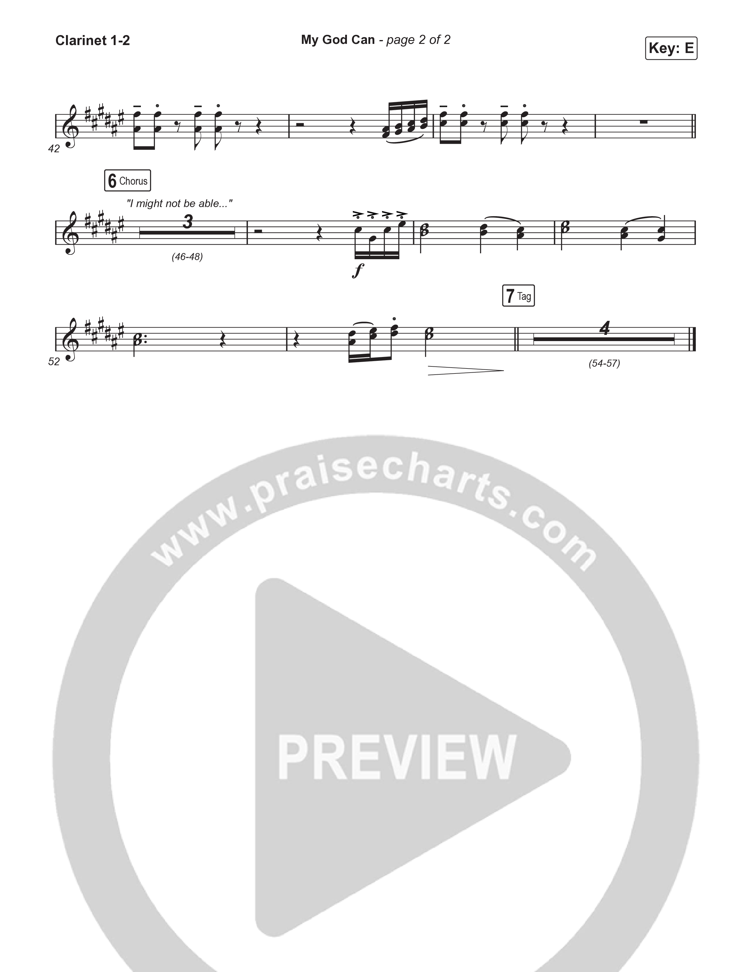 My God Can (Choral Anthem SATB) Clarinet 1/2 (Katy Nichole / Naomi Raine / Arr. Luke Gambill)