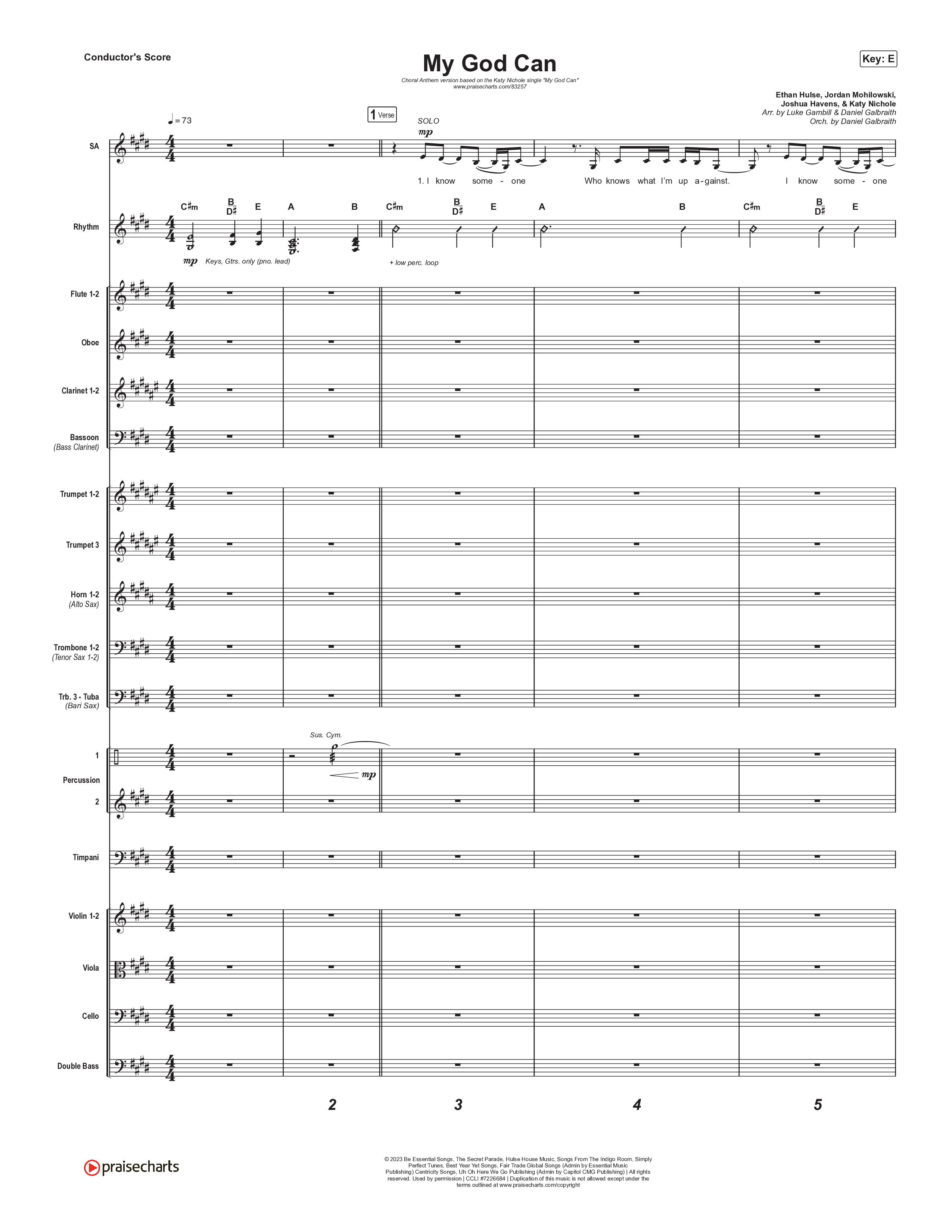 My God Can (Choral Anthem SATB) Conductor's Score (Katy Nichole / Naomi Raine / Arr. Luke Gambill)