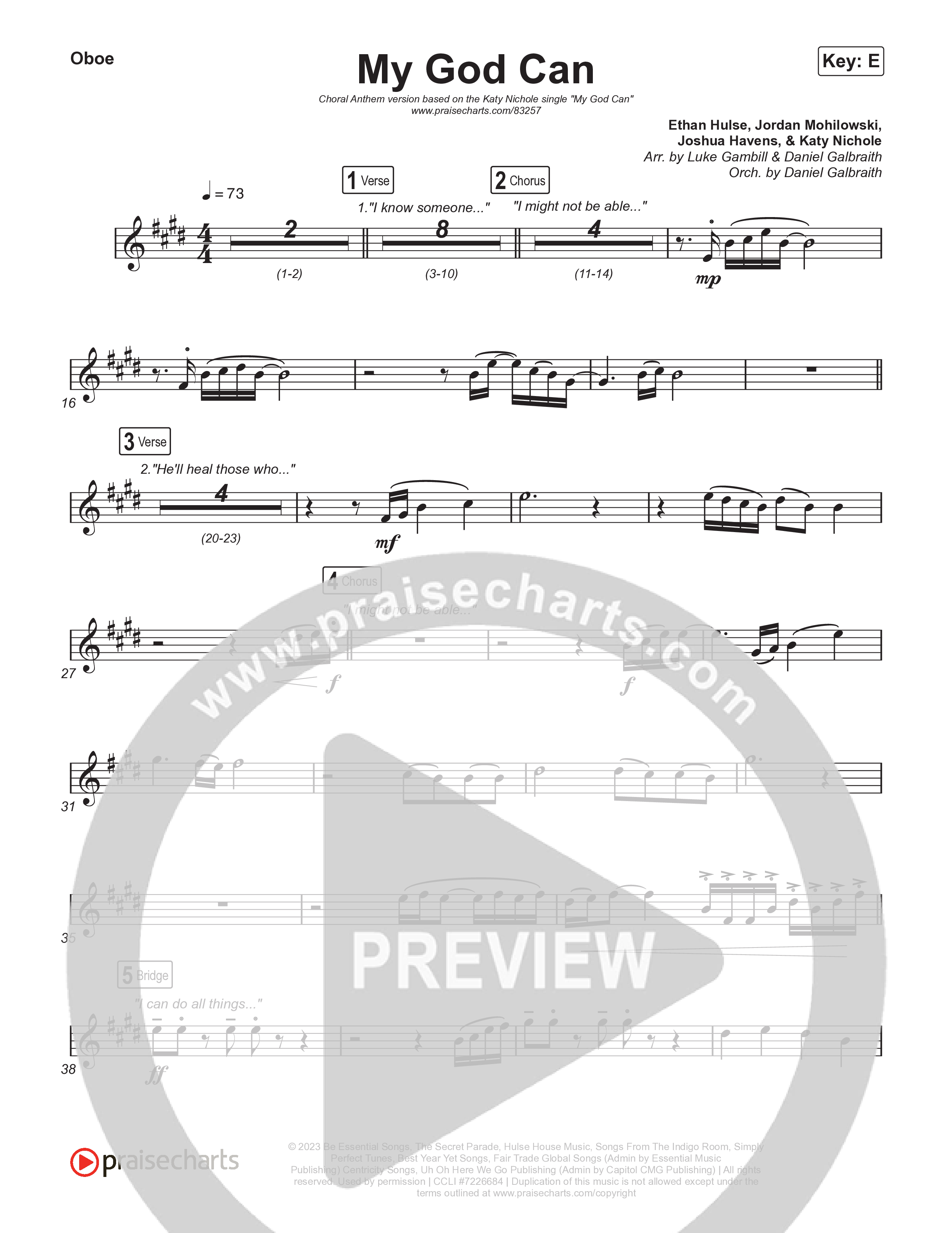 My God Can (Choral Anthem SATB) Wind Pack (Katy Nichole / Naomi Raine / Arr. Luke Gambill)