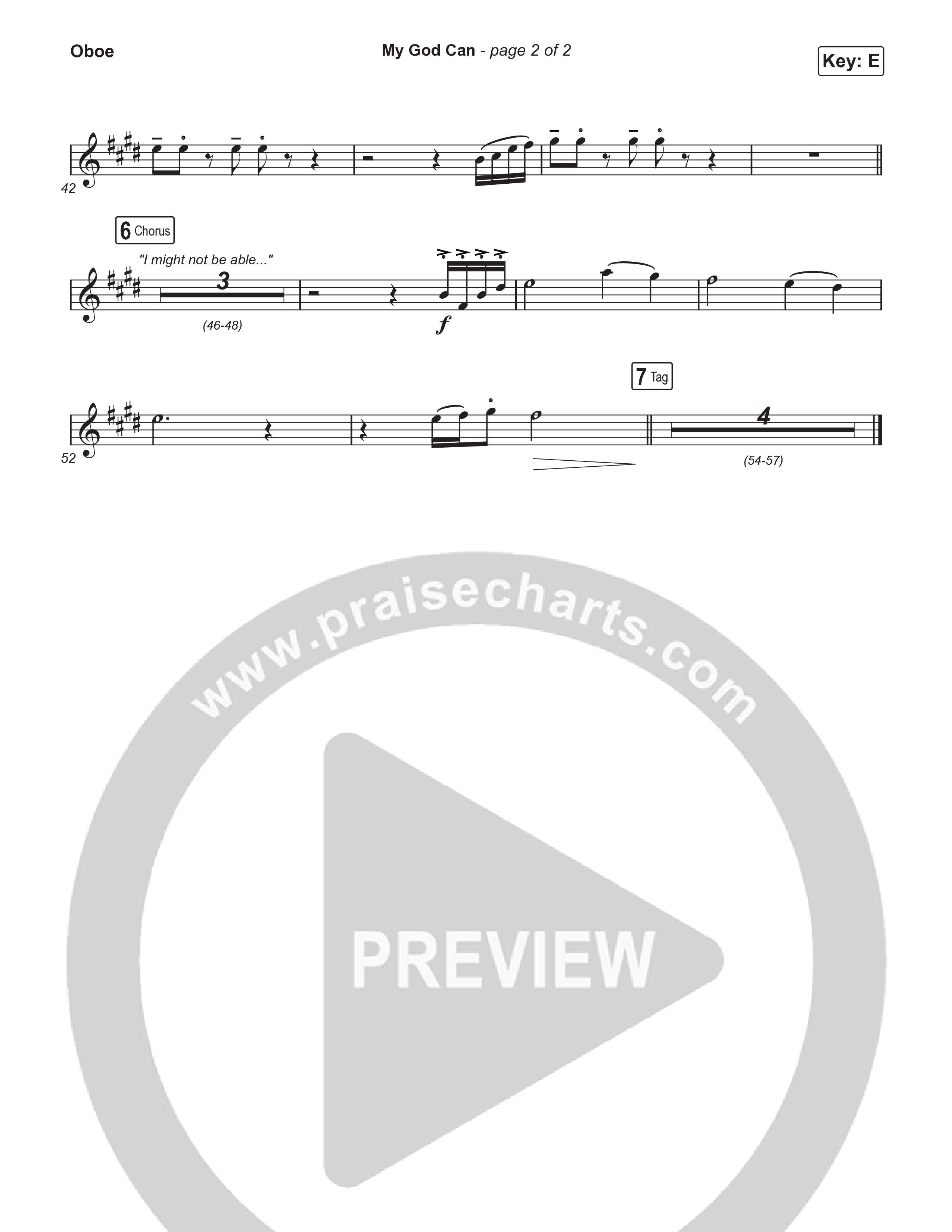 My God Can (Choral Anthem SATB) Oboe (Katy Nichole / Naomi Raine / Arr. Luke Gambill)