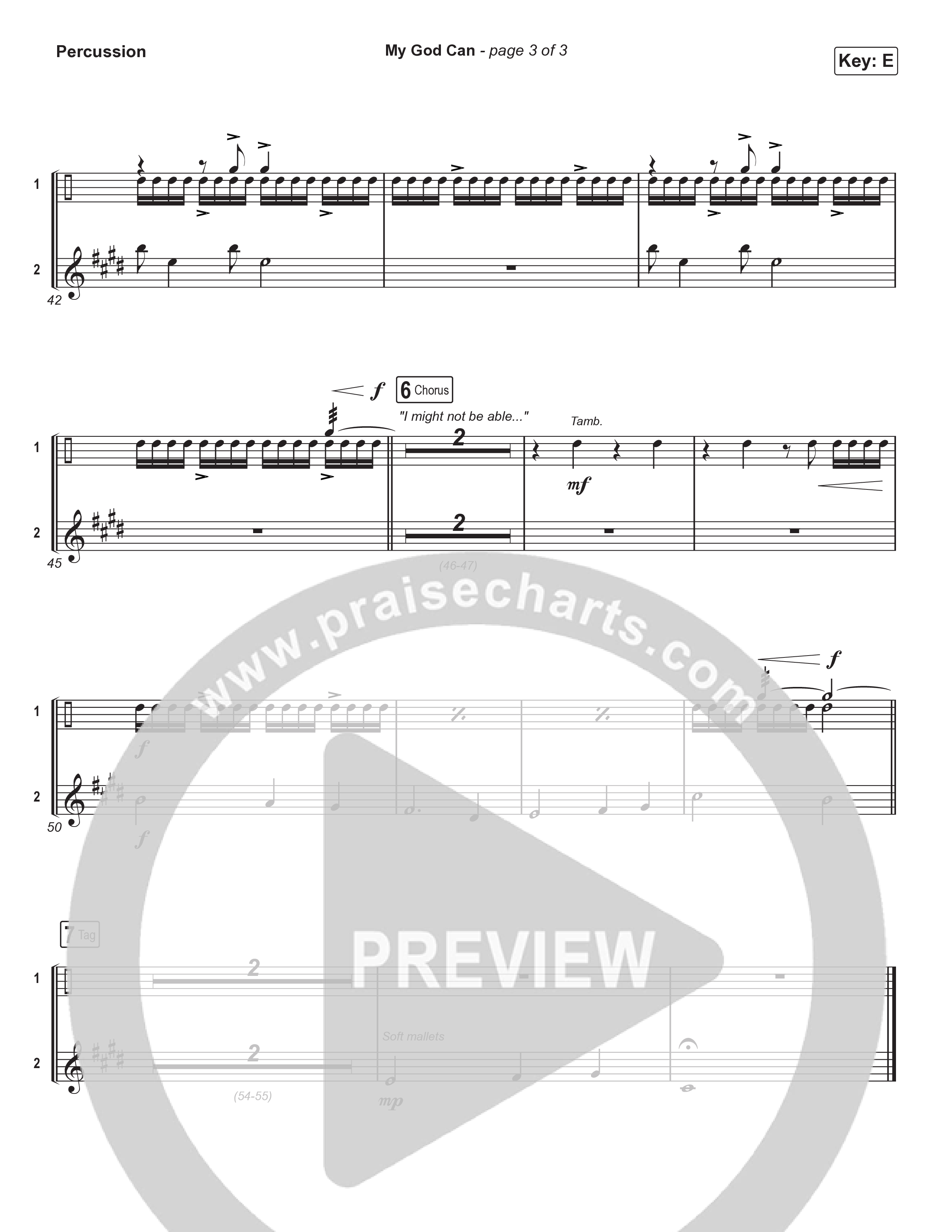 My God Can (Choral Anthem SATB) Percussion (Katy Nichole / Naomi Raine / Arr. Luke Gambill)