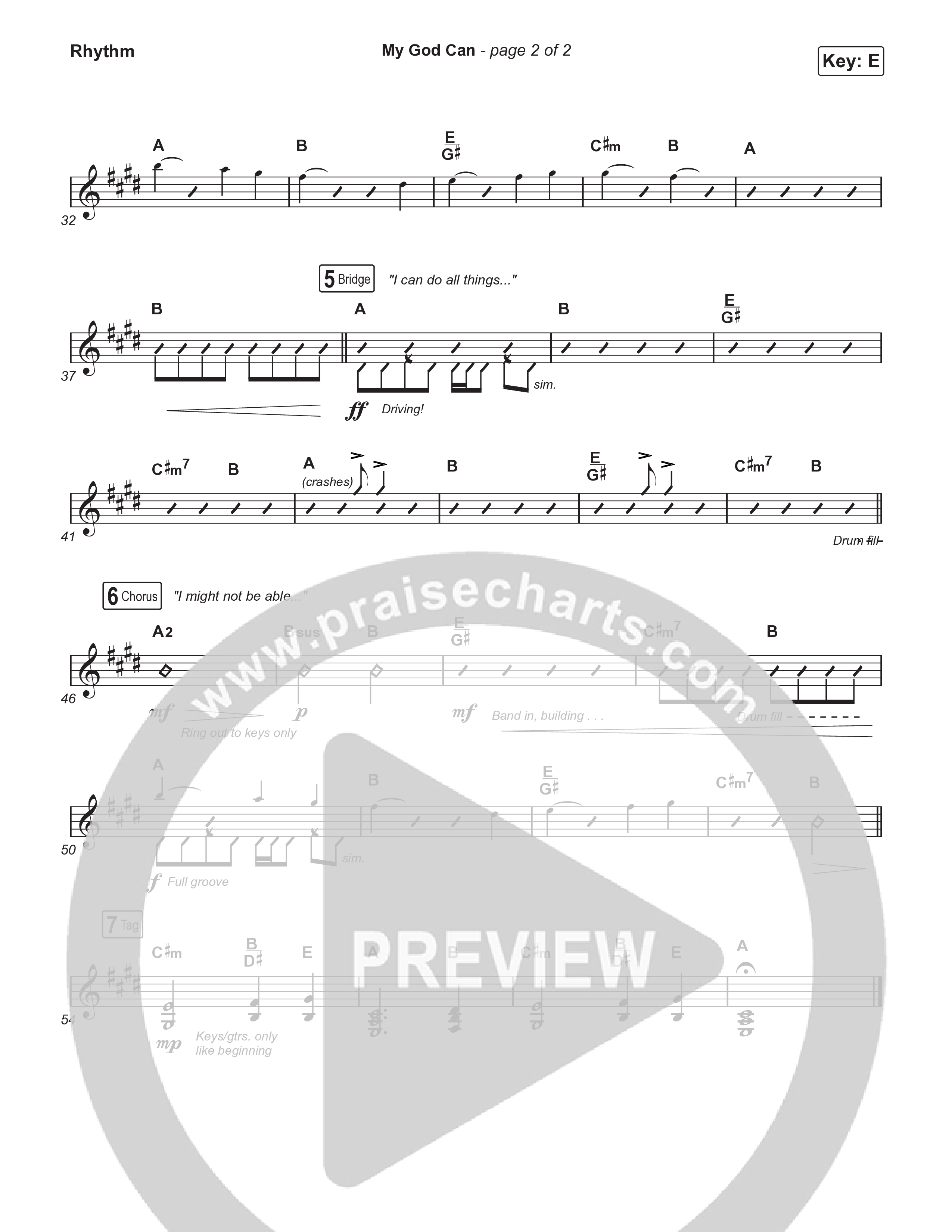 My God Can (Choral Anthem SATB) Rhythm Chart (Katy Nichole / Naomi Raine / Arr. Luke Gambill)
