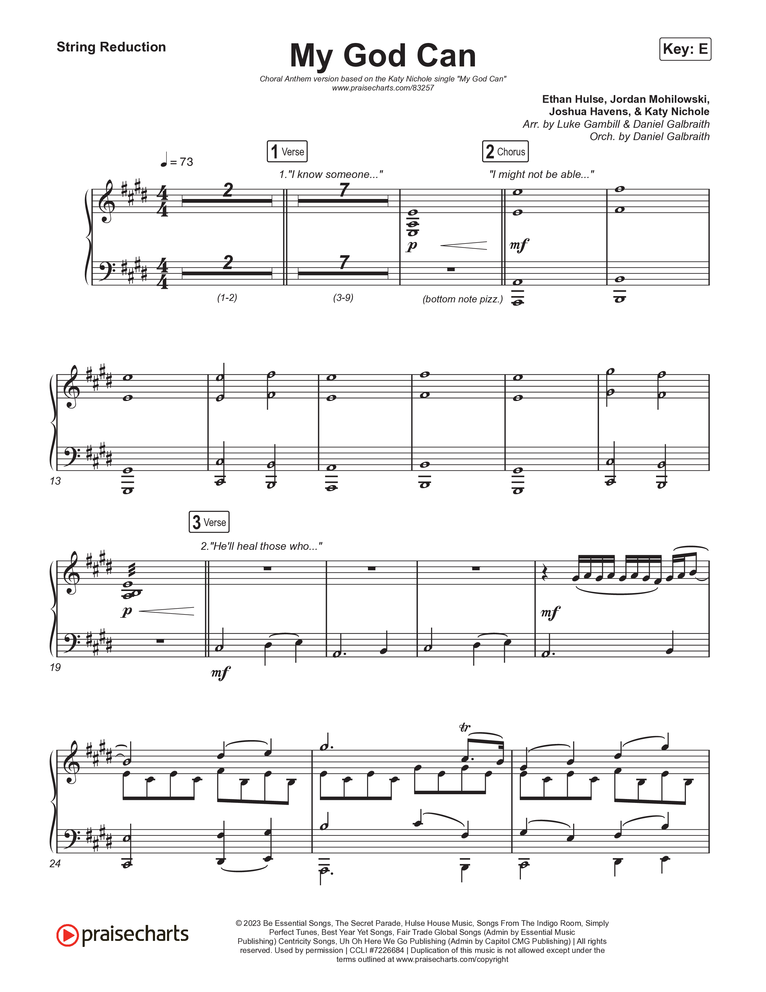 My God Can (Choral Anthem SATB) String Reduction (Katy Nichole / Naomi Raine / Arr. Luke Gambill)