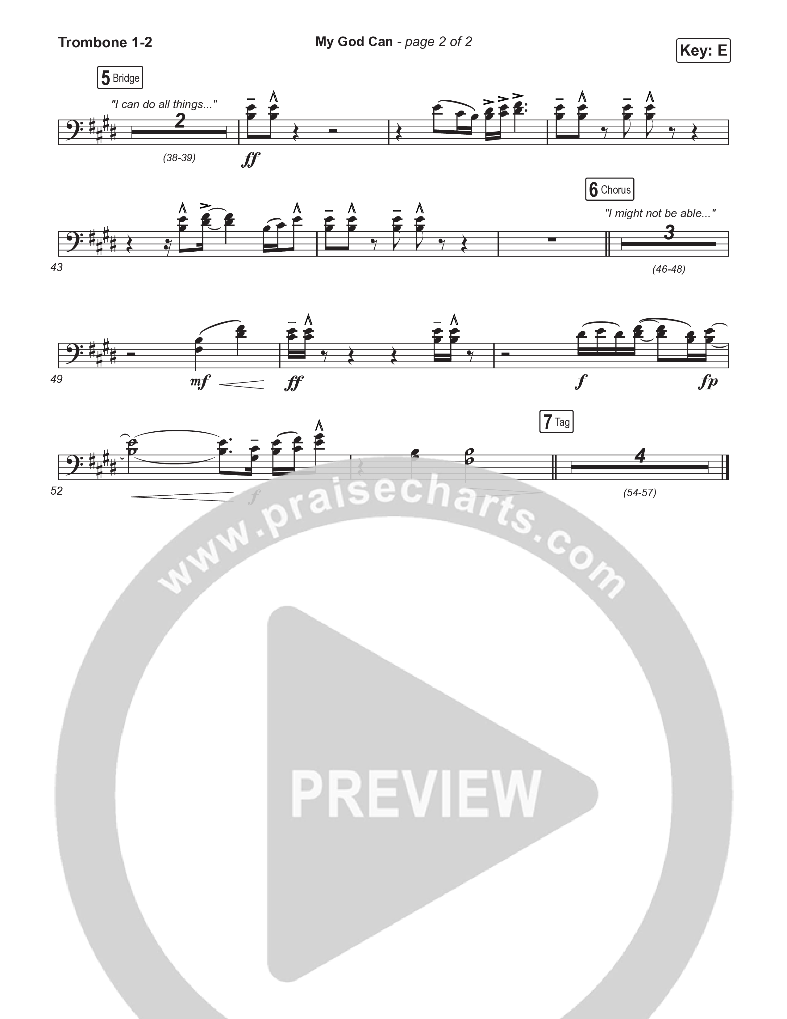 My God Can (Choral Anthem SATB) Trombone 1/2 (Katy Nichole / Naomi Raine / Arr. Luke Gambill)