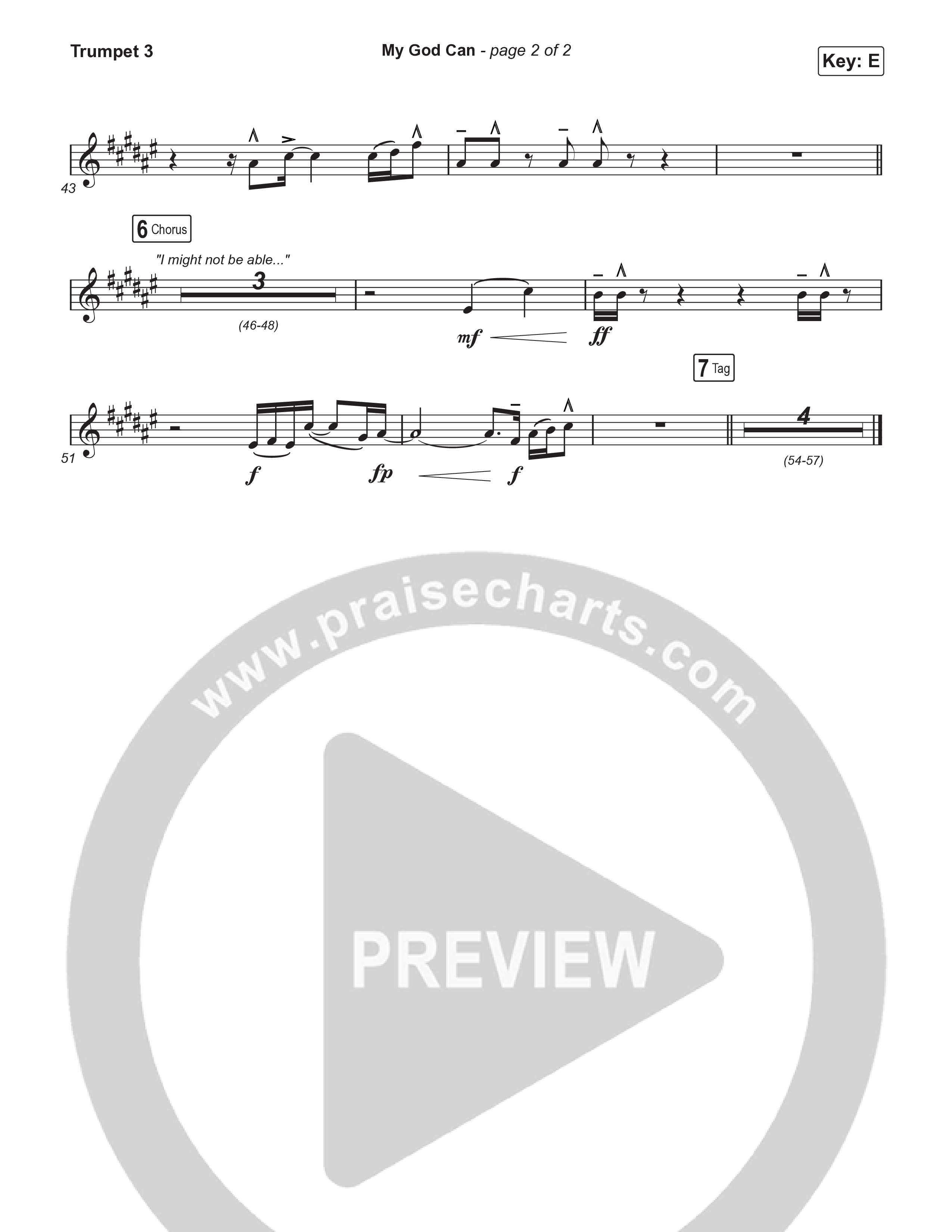 My God Can (Choral Anthem SATB) Trumpet 3 (Katy Nichole / Naomi Raine / Arr. Luke Gambill)
