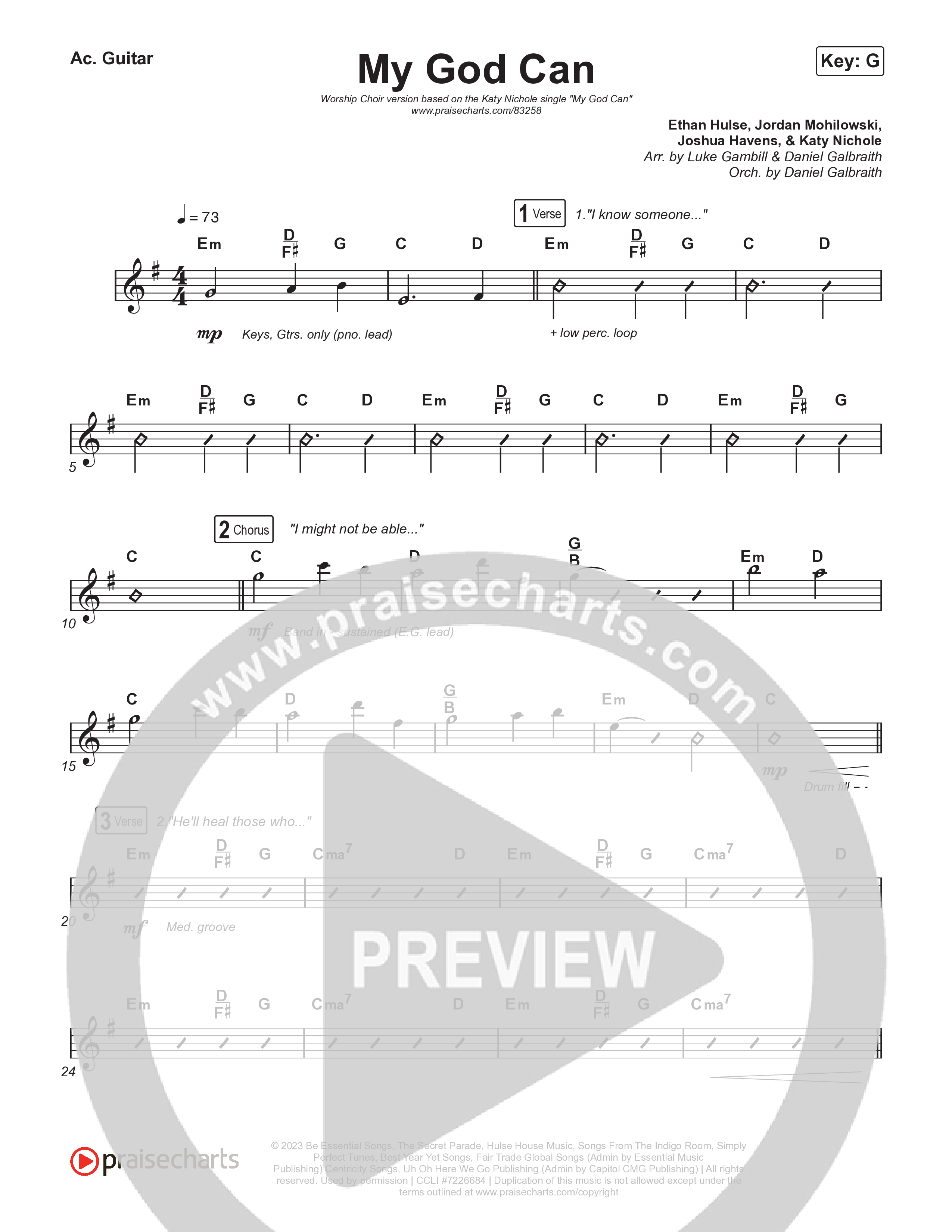 My God Can (Worship Choir/SAB) Acoustic Guitar (Katy Nichole / Naomi Raine / Arr. Luke Gambill)