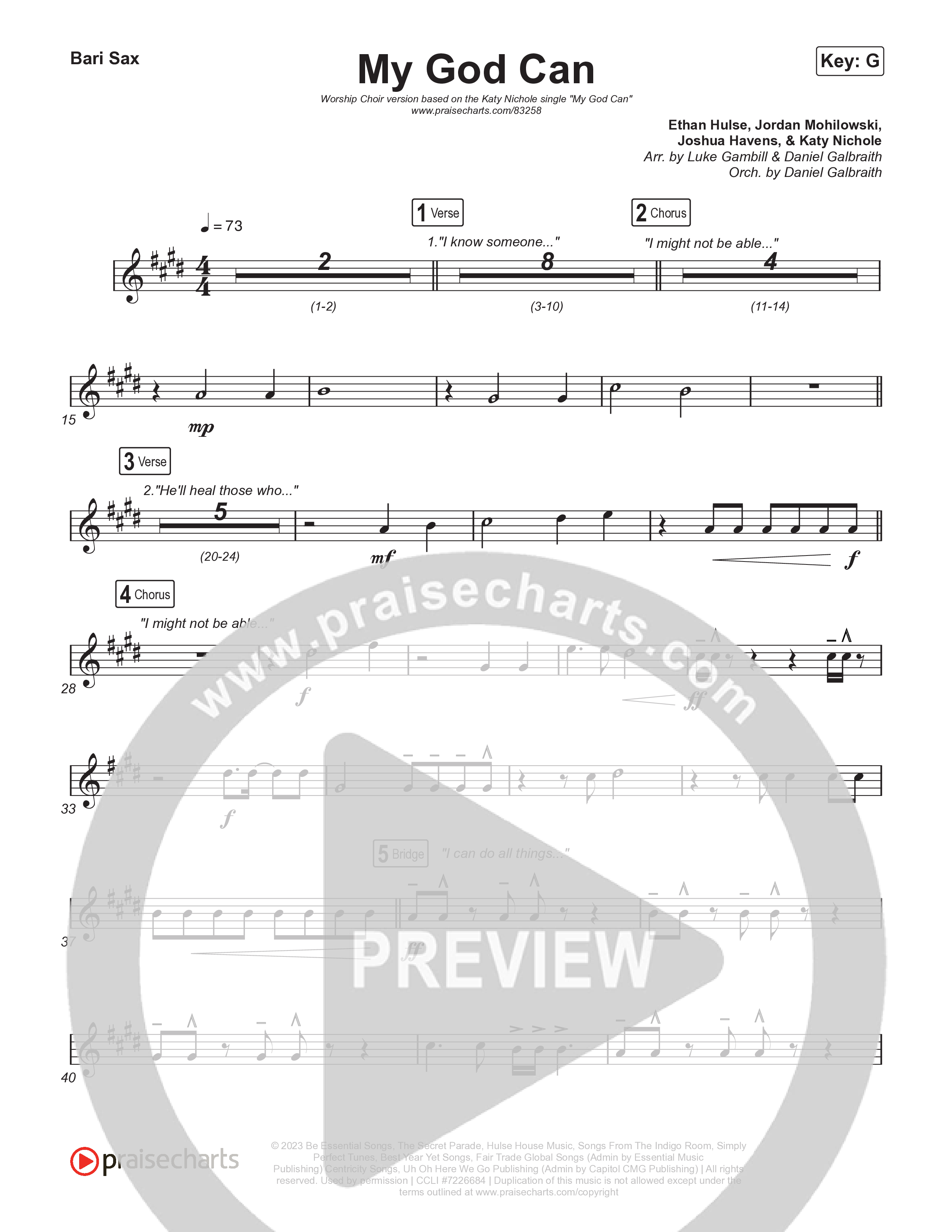 My God Can (Worship Choir/SAB) Bari Sax (Katy Nichole / Naomi Raine / Arr. Luke Gambill)