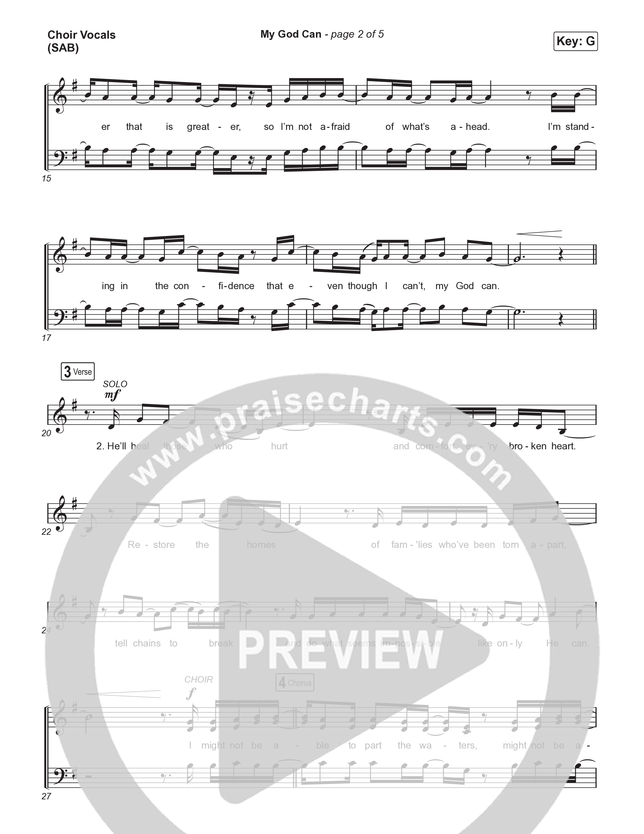 My God Can (Worship Choir/SAB) Choir Sheet (SAB) (Katy Nichole / Naomi Raine / Arr. Luke Gambill)