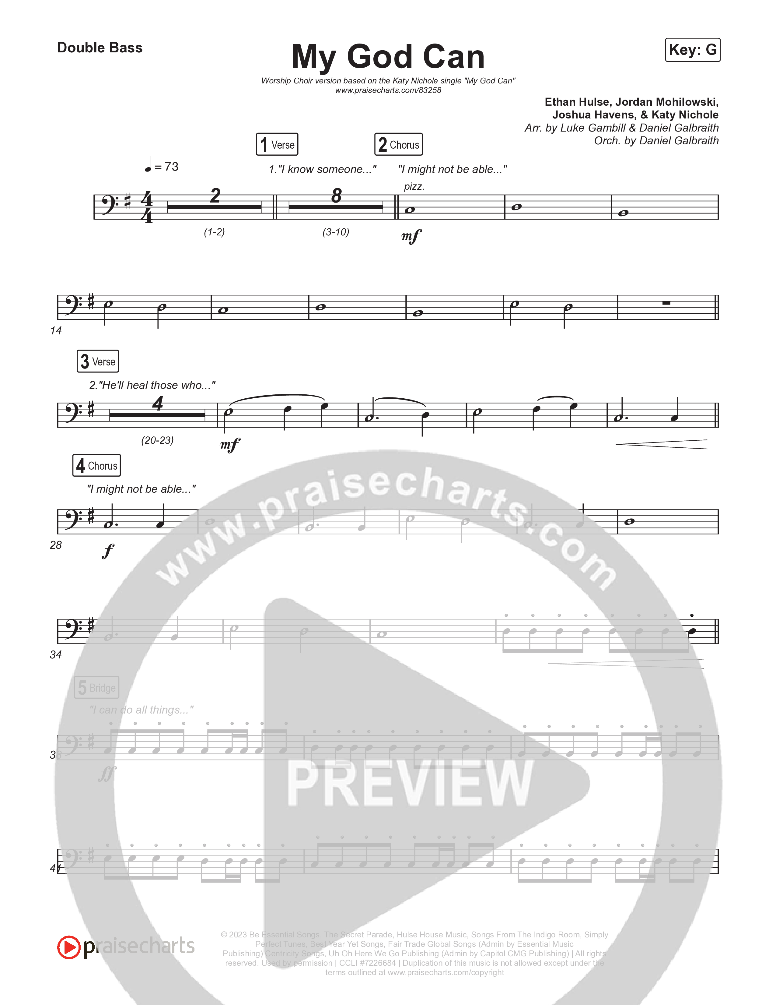 My God Can (Worship Choir/SAB) Double Bass (Katy Nichole / Naomi Raine / Arr. Luke Gambill)