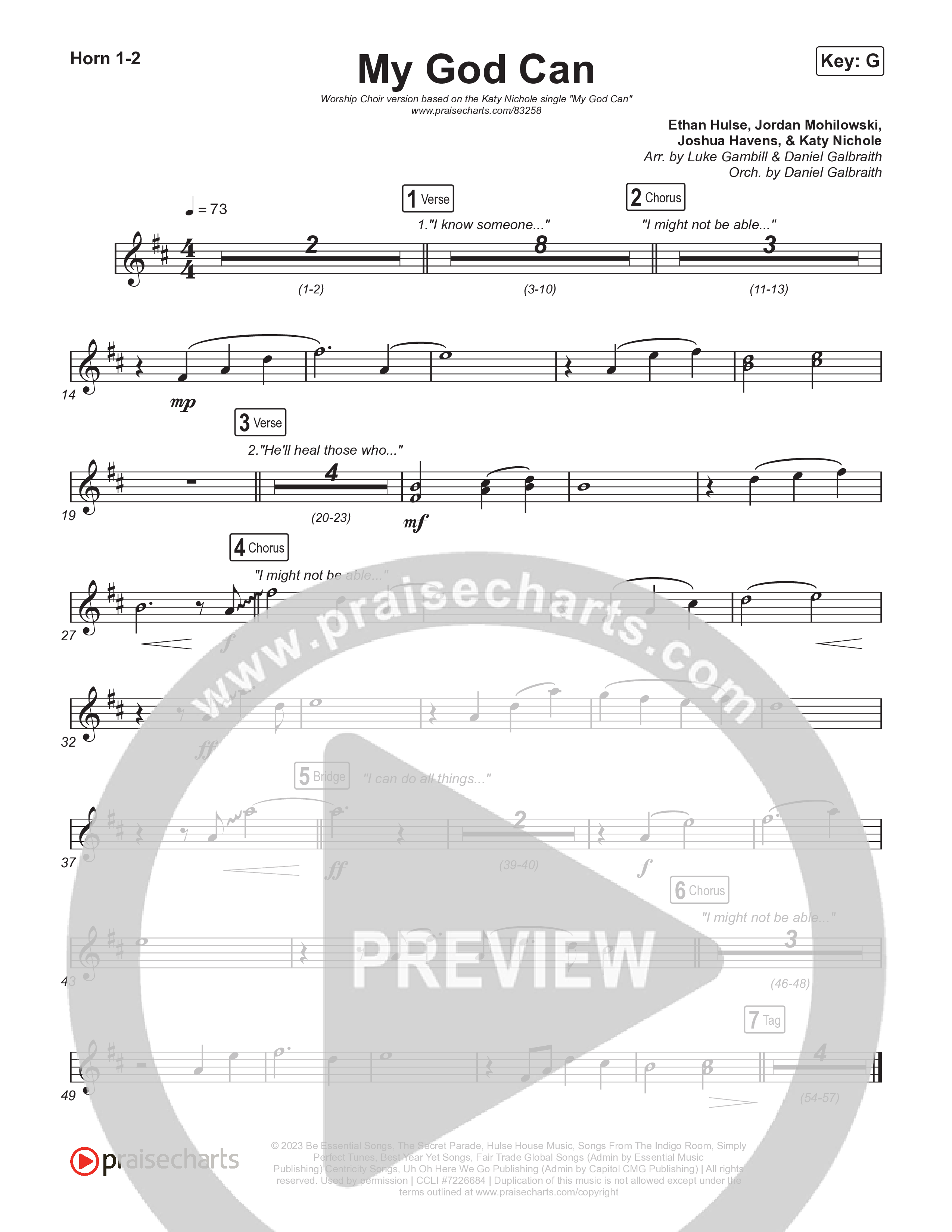 My God Can (Worship Choir/SAB) French Horn 1/2 (Katy Nichole / Naomi Raine / Arr. Luke Gambill)