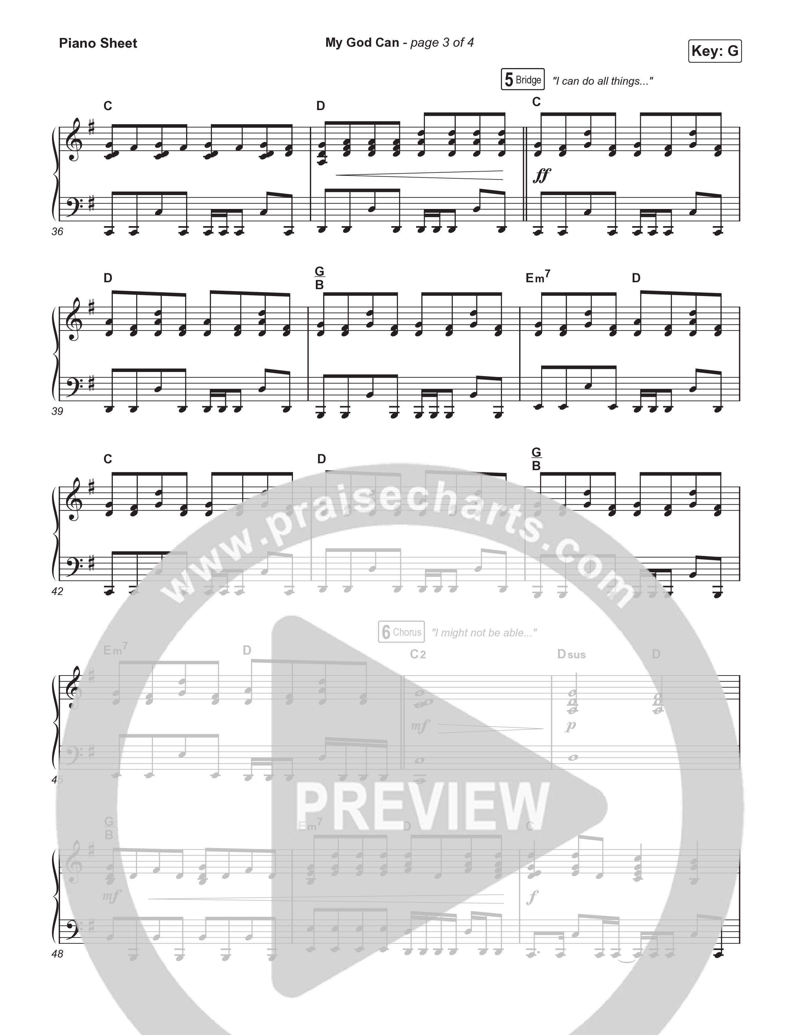 My God Can (Worship Choir/SAB) Piano Sheet (Katy Nichole / Naomi Raine / Arr. Luke Gambill)