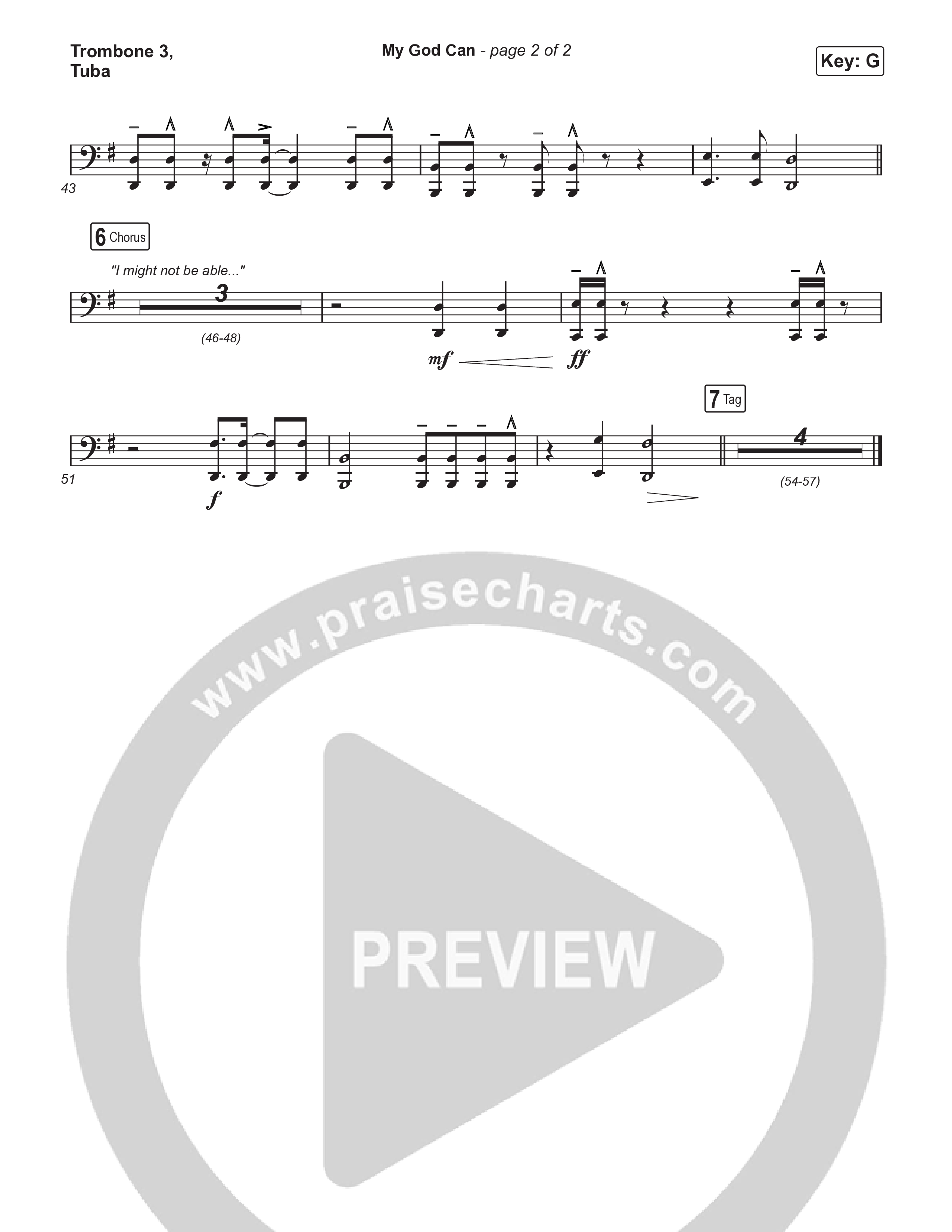 My God Can (Worship Choir/SAB) Trombone 3/Tuba (Katy Nichole / Naomi Raine / Arr. Luke Gambill)