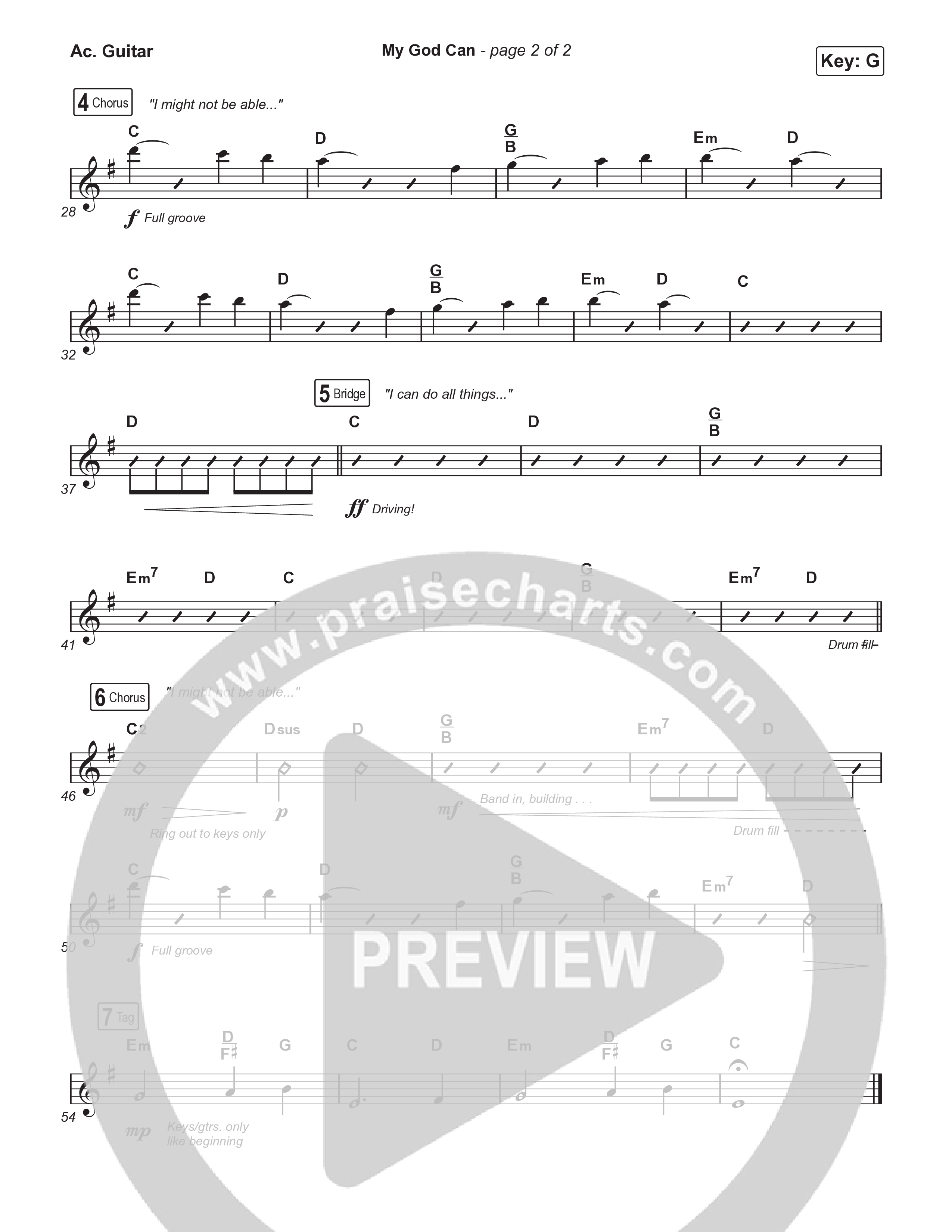 My God Can (Unison/2-Part) Acoustic Guitar (Katy Nichole / Naomi Raine / Arr. Luke Gambill)