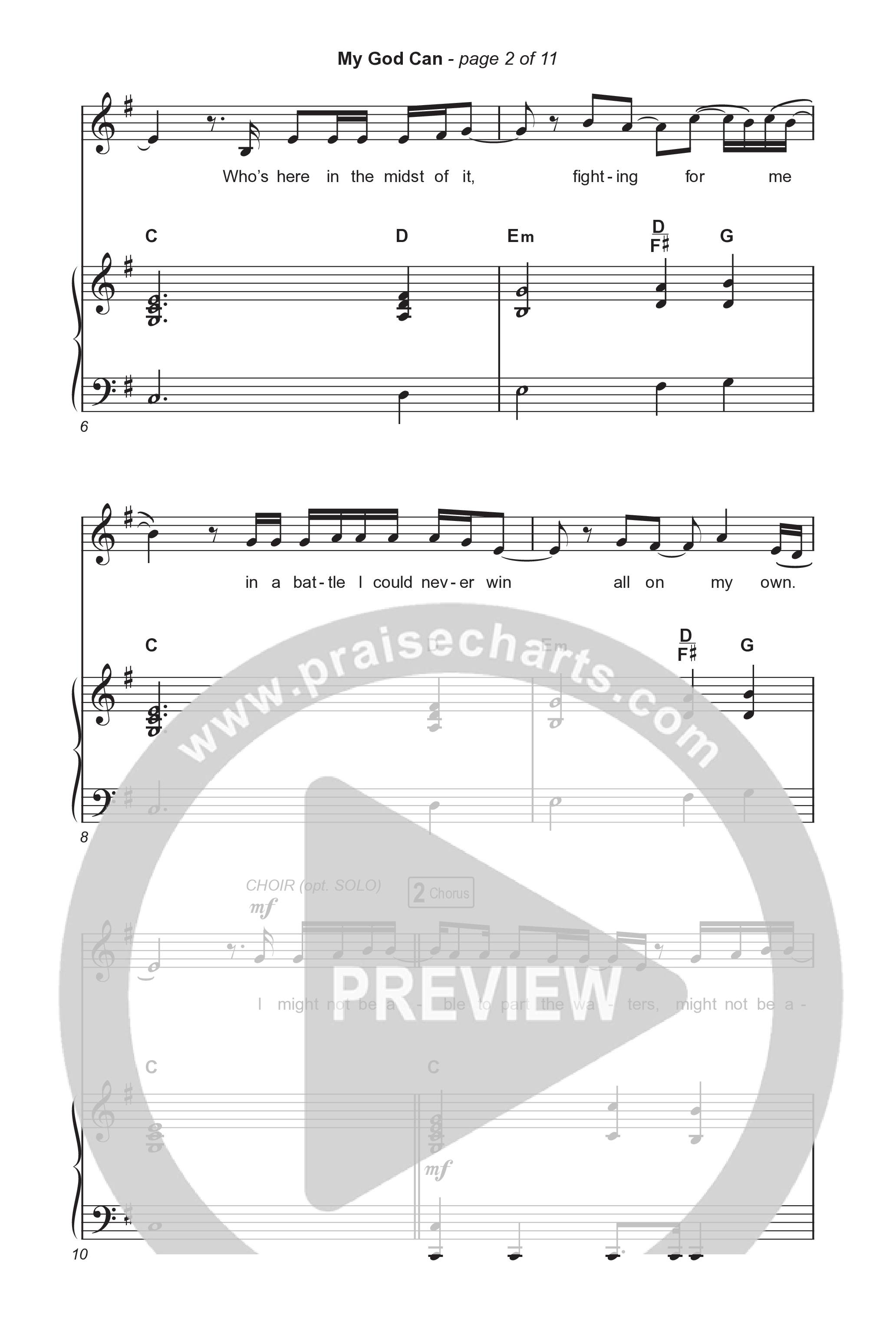 My God Can (Unison/2-Part) Octavo (Uni/2-Part & Pno) (Katy Nichole / Naomi Raine / Arr. Luke Gambill)