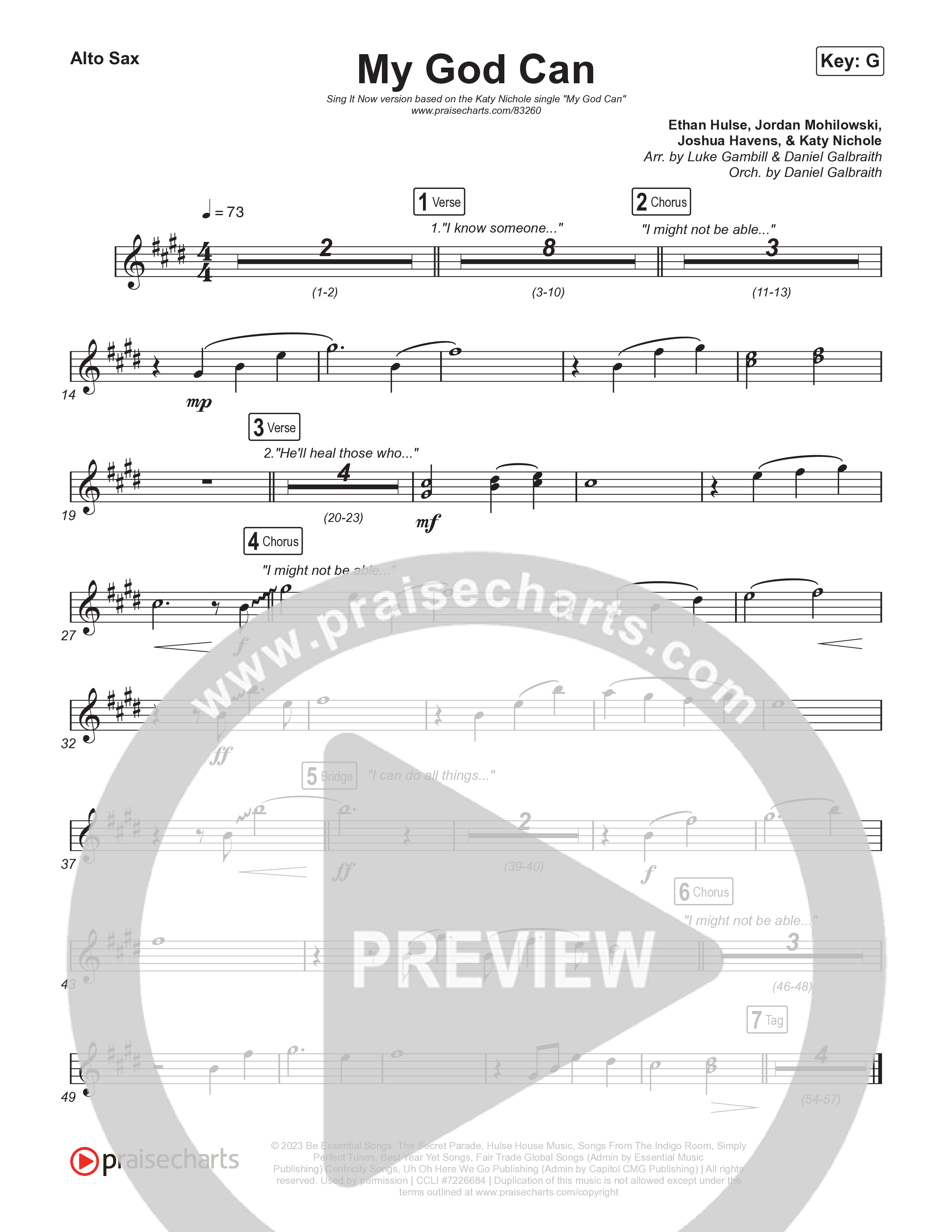 My God Can (Sing It Now) Sax Pack (Katy Nichole / Naomi Raine / Arr. Luke Gambill)