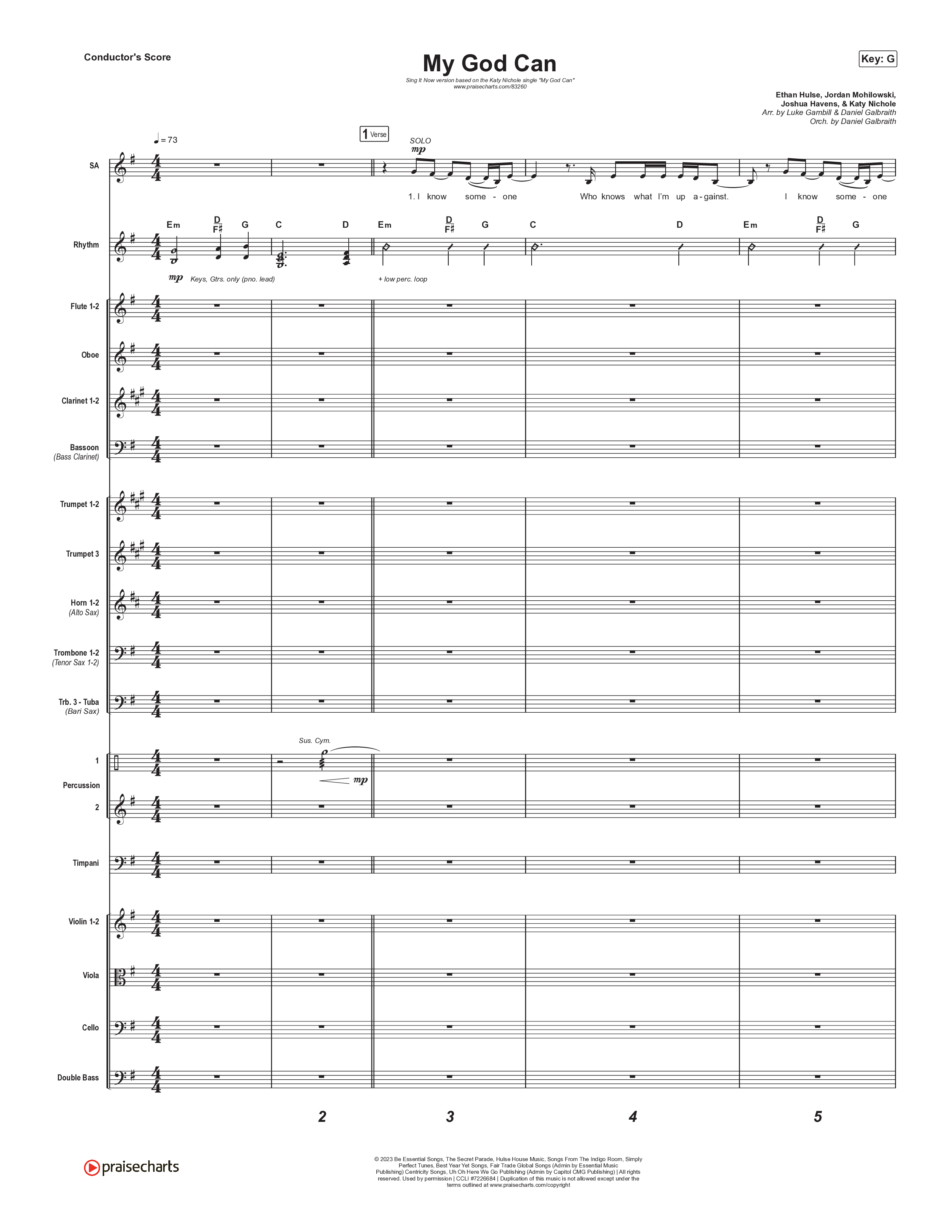 My God Can (Sing It Now) Orchestration (Katy Nichole / Naomi Raine / Arr. Luke Gambill)