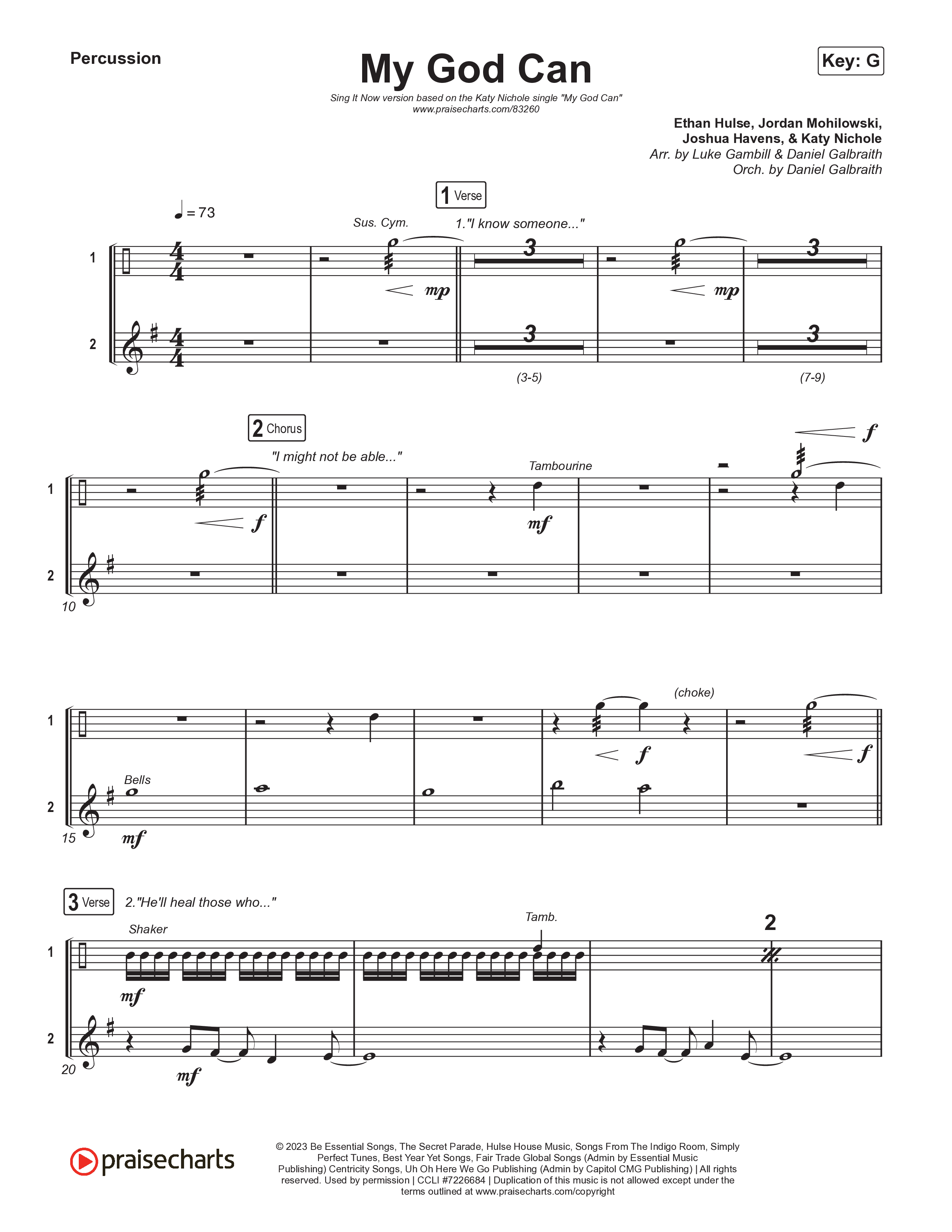 My God Can (Sing It Now) Percussion (Katy Nichole / Naomi Raine / Arr. Luke Gambill)