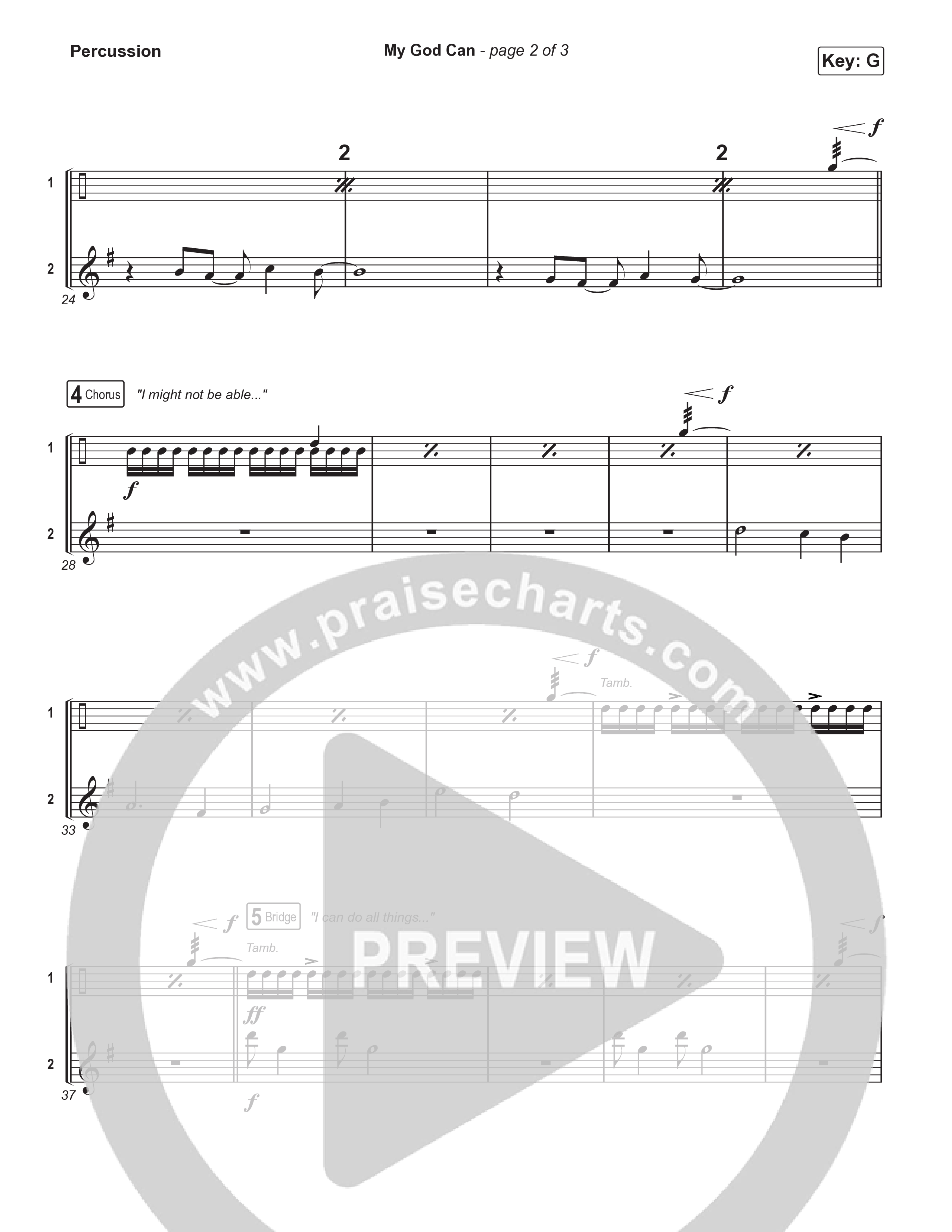 My God Can (Sing It Now) Percussion (Katy Nichole / Naomi Raine / Arr. Luke Gambill)