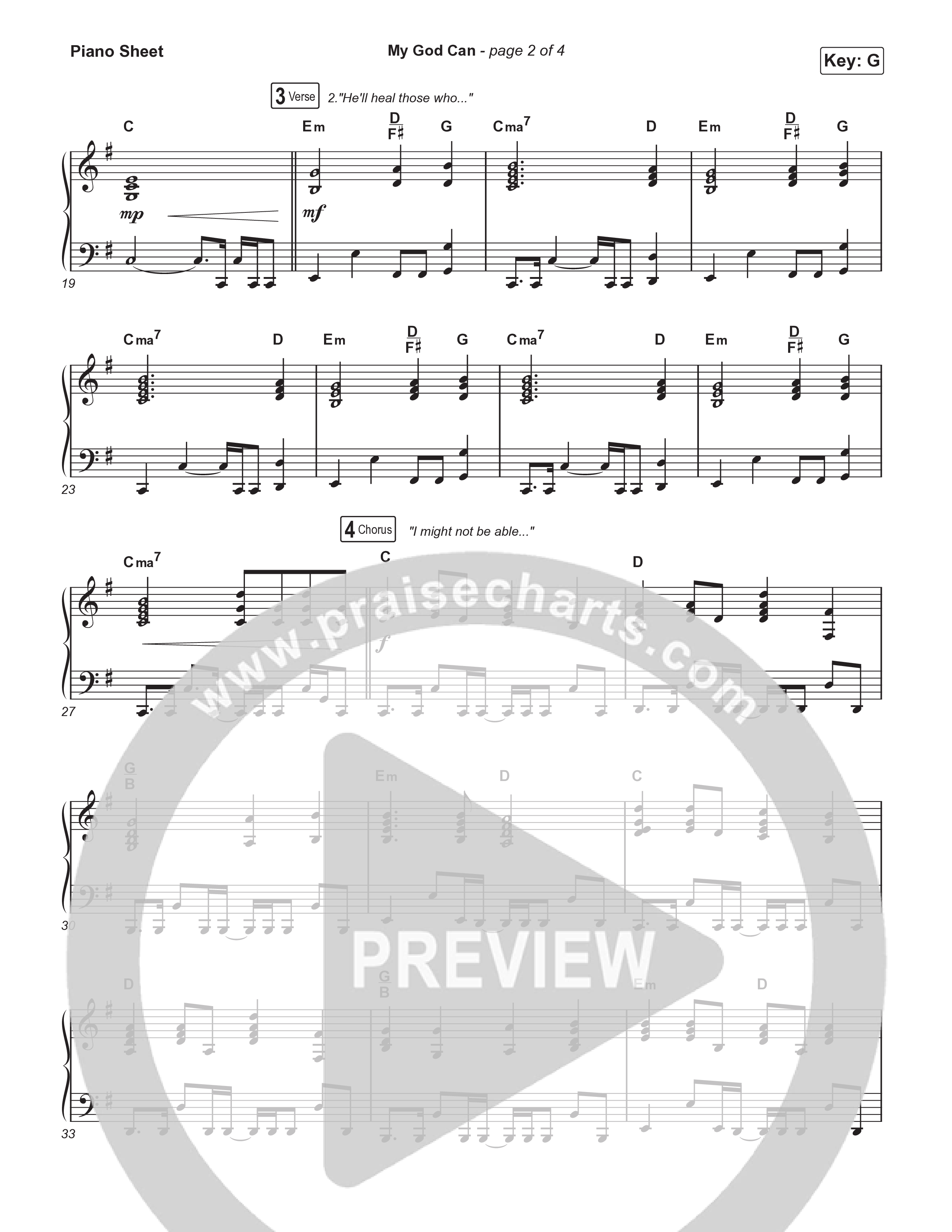 My God Can (Sing It Now) Piano Sheet (Katy Nichole / Naomi Raine / Arr. Luke Gambill)
