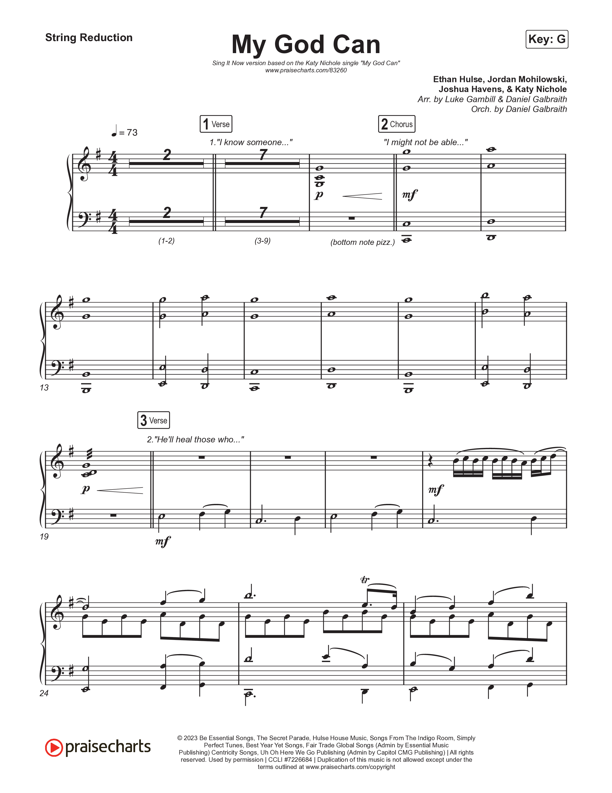 My God Can (Sing It Now) String Reduction (Katy Nichole / Naomi Raine / Arr. Luke Gambill)