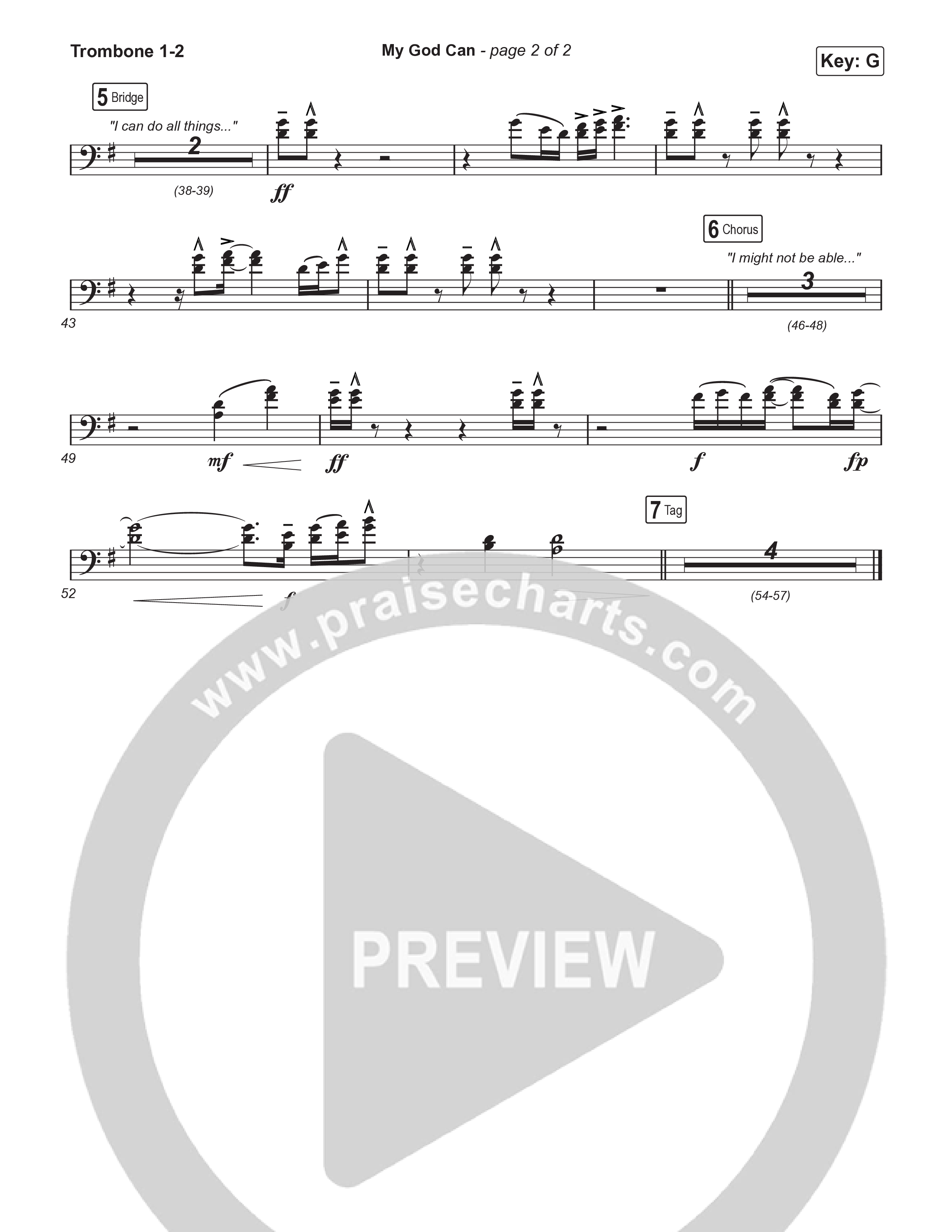 My God Can (Sing It Now) Trombone 1/2 (Katy Nichole / Naomi Raine / Arr. Luke Gambill)