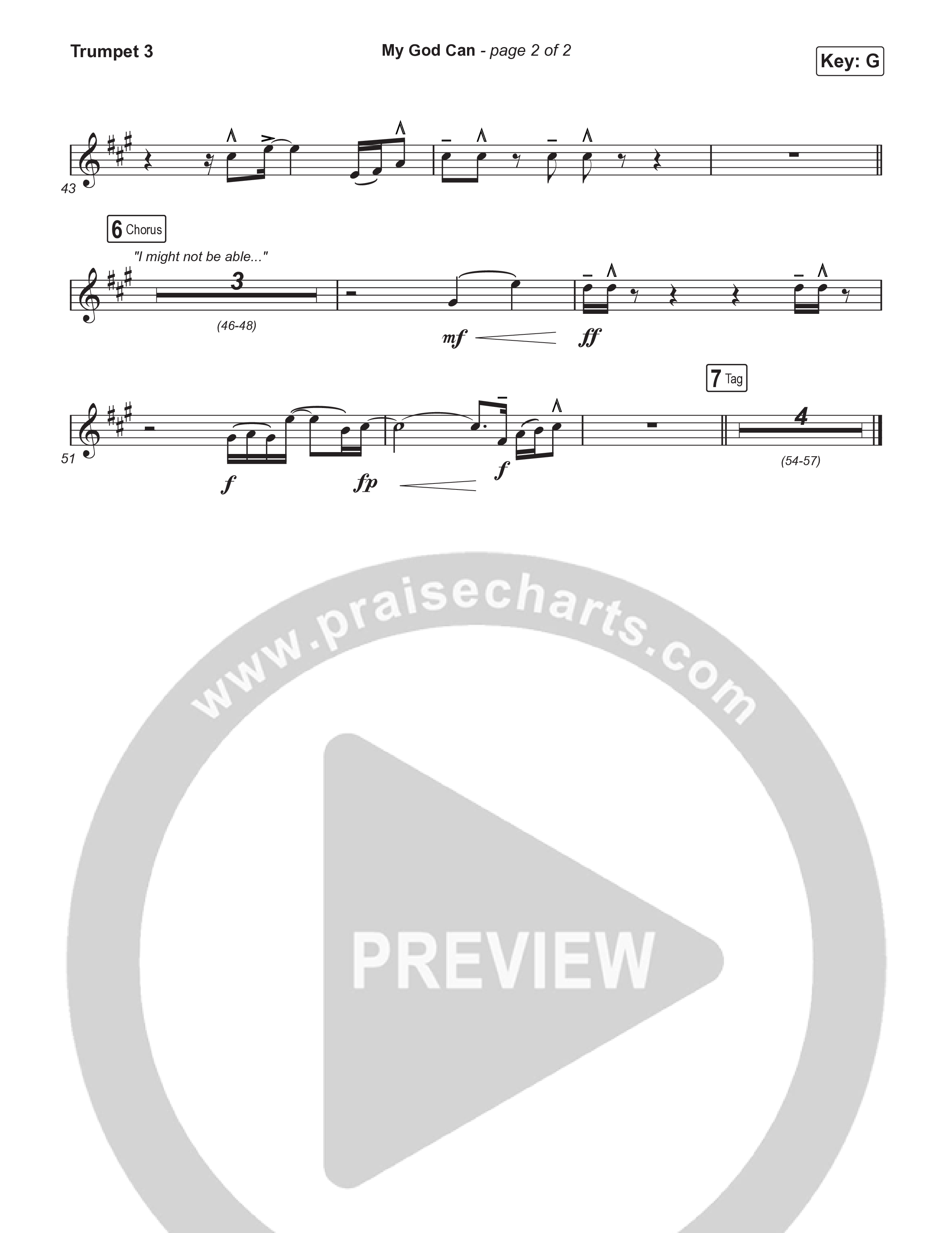 My God Can (Sing It Now) Trumpet 3 (Katy Nichole / Naomi Raine / Arr. Luke Gambill)