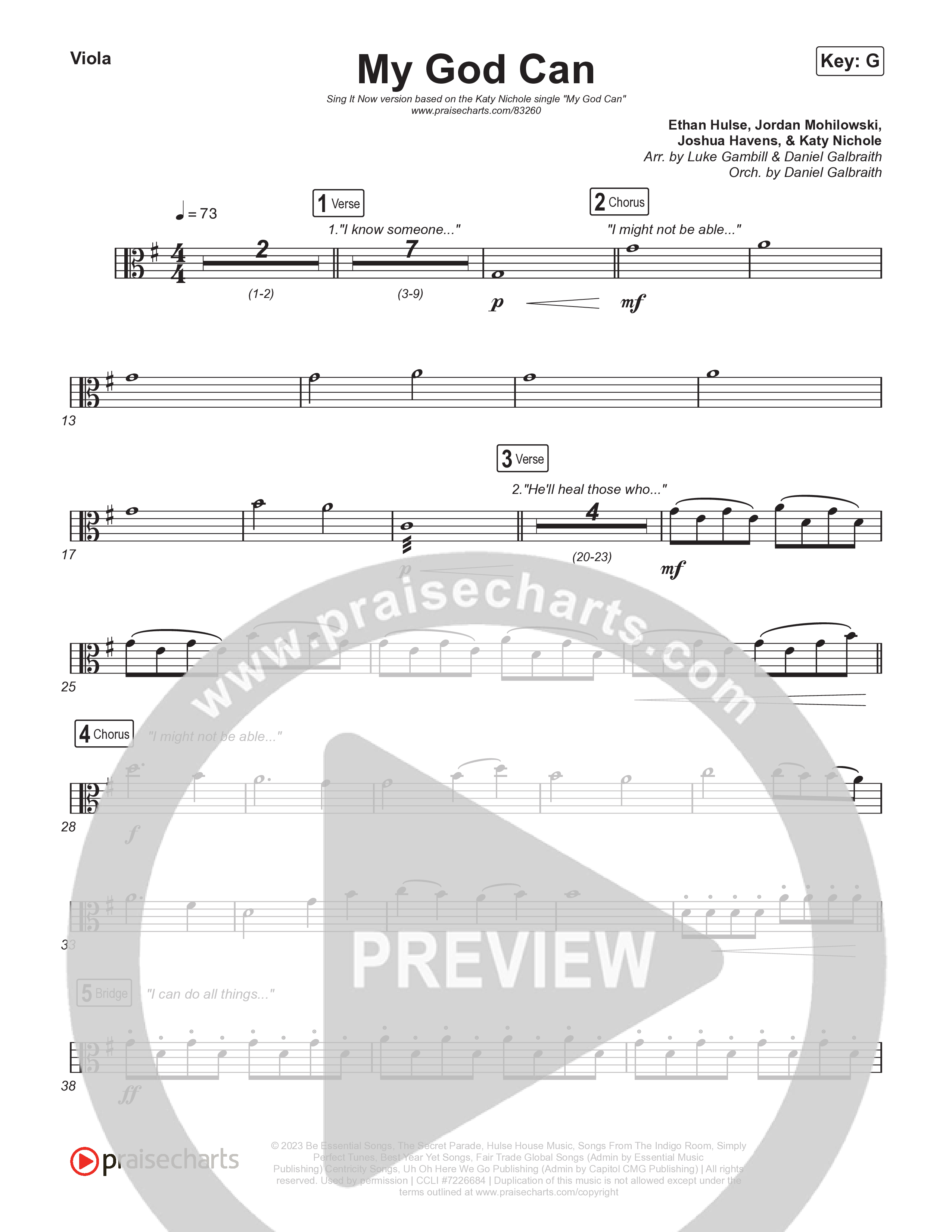 My God Can (Sing It Now) String Pack (Katy Nichole / Naomi Raine / Arr. Luke Gambill)