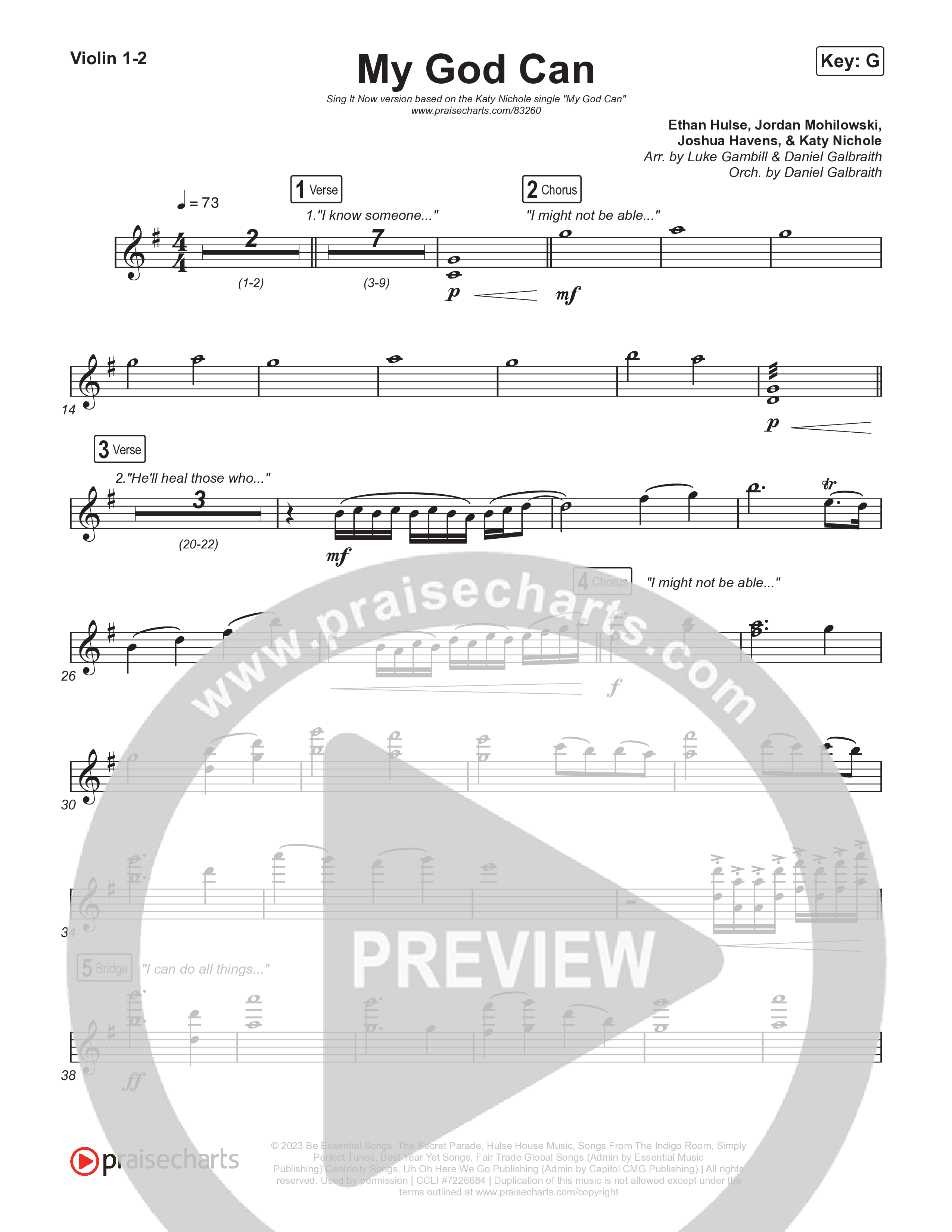 My God Can (Sing It Now) String Pack (Katy Nichole / Naomi Raine / Arr. Luke Gambill)