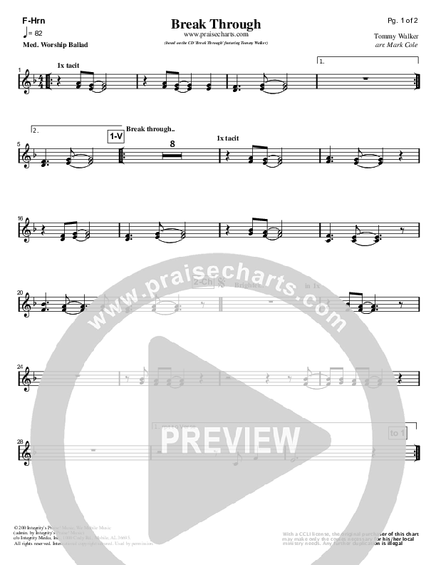 Break Through French Horn (Tommy Walker)