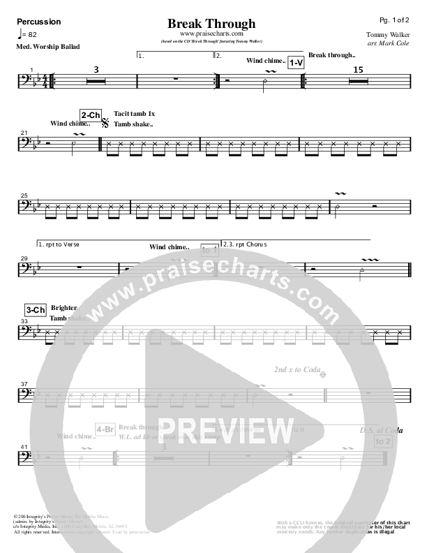 Break Through Percussion (Tommy Walker)