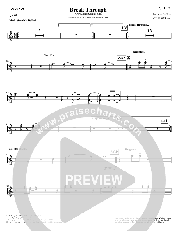 Break Through Tenor Sax 1/2 (Tommy Walker)