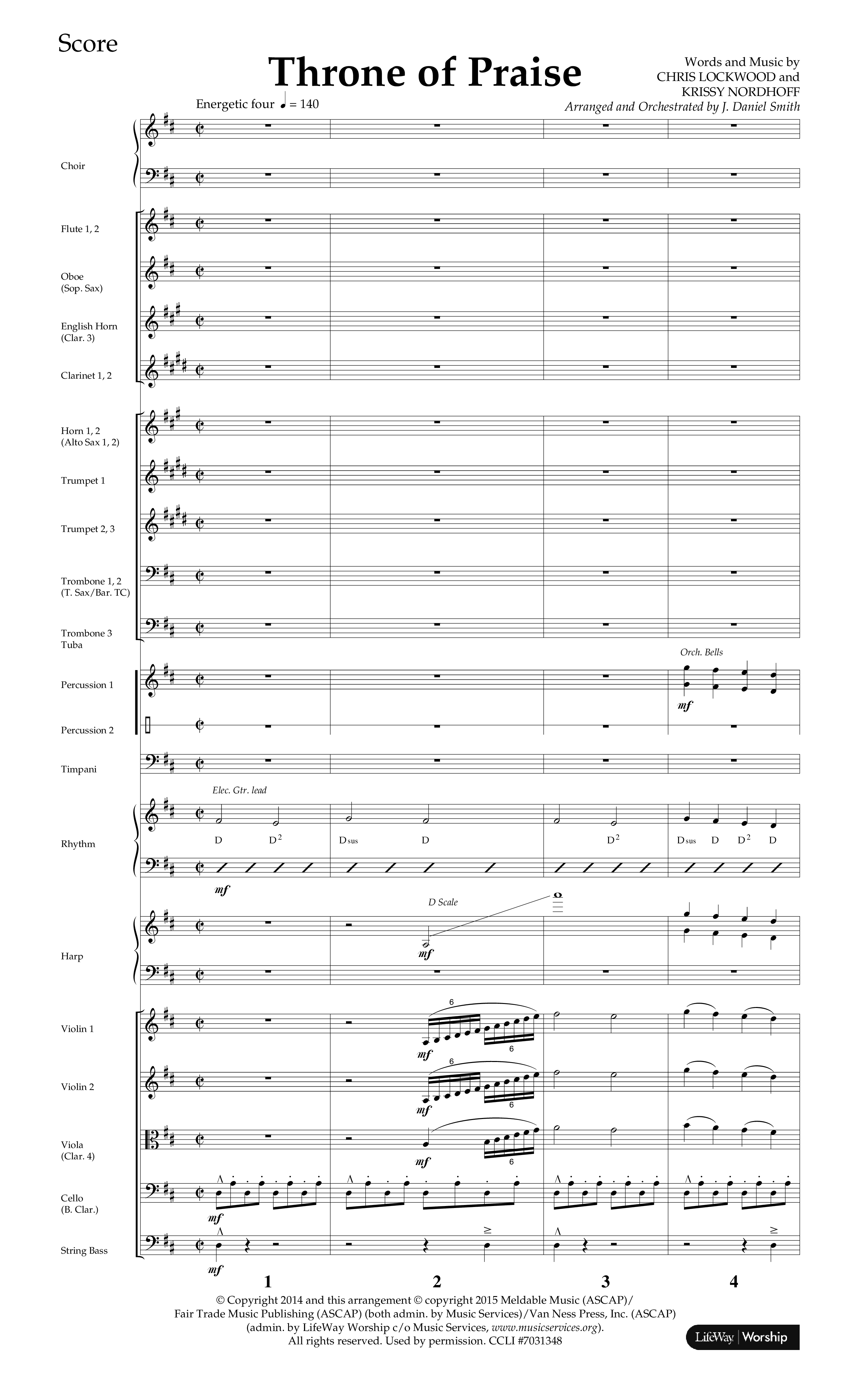 Throne Of Praise (Choral Anthem SATB) Conductor's Score (Lifeway Choral / Arr. J. Daniel Smith)