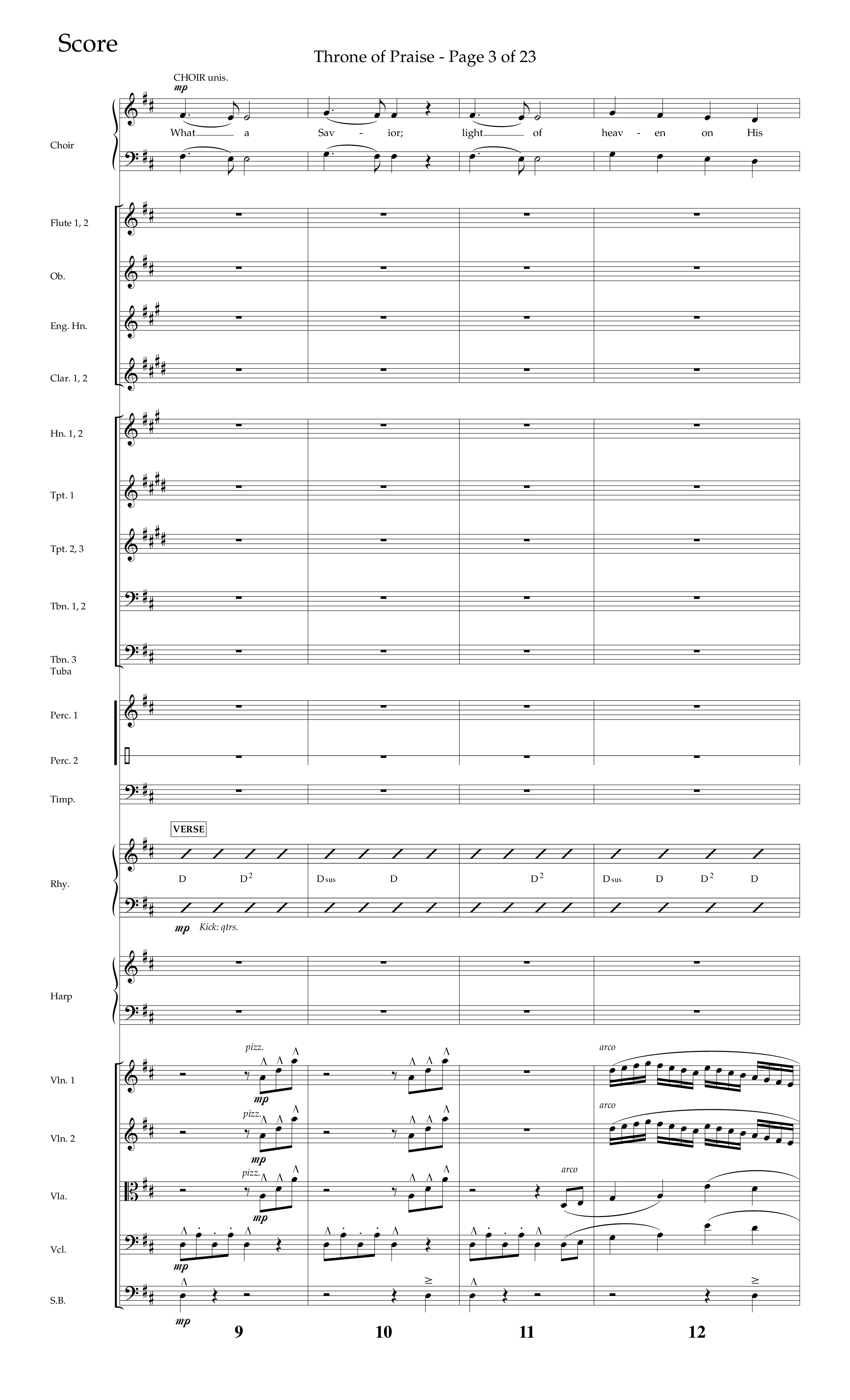 Throne Of Praise (Choral Anthem SATB) Orchestration (Lifeway Choral / Arr. J. Daniel Smith)