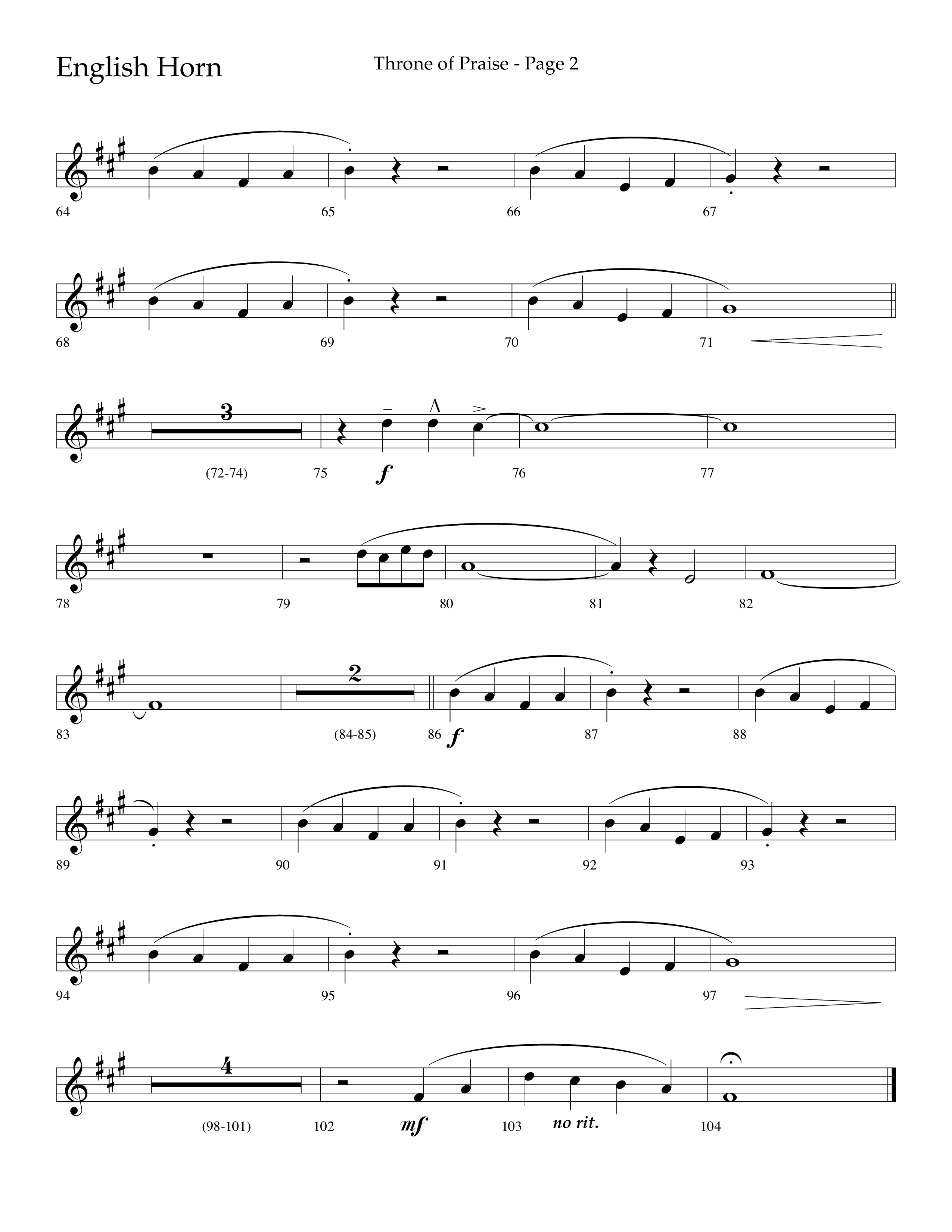 Throne Of Praise (Choral Anthem SATB) English Horn (Lifeway Choral / Arr. J. Daniel Smith)