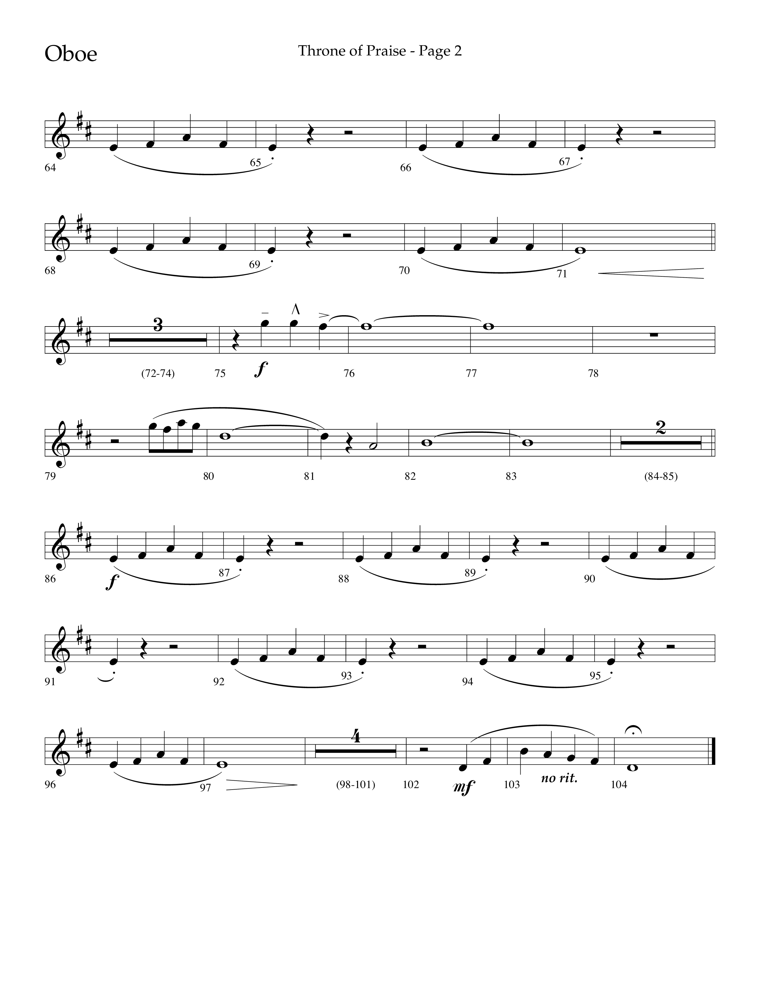 Throne Of Praise (Choral Anthem SATB) Oboe (Lifeway Choral / Arr. J. Daniel Smith)