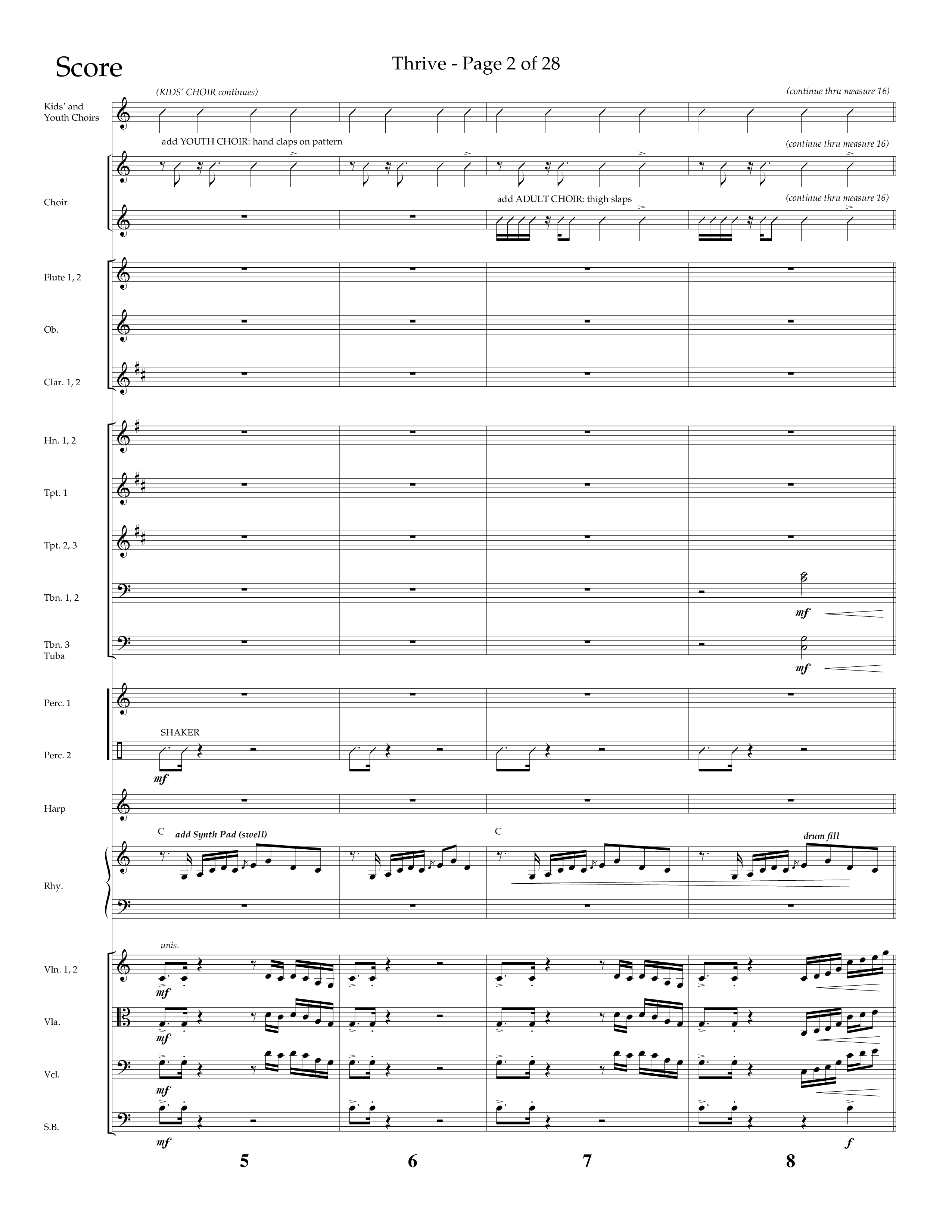 Thrive (Choral Anthem SATB) Orchestration (Lifeway Choral / Arr. Craig Adams / Arr. Ken Barker / Arr. Danny Zaloudik / Orch. Danny Zaloudik)