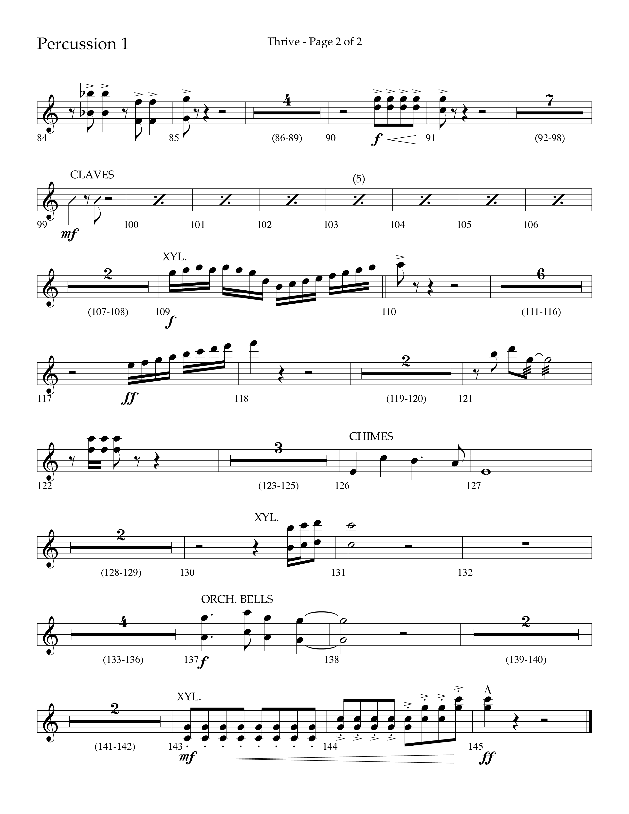 Thrive (Choral Anthem SATB) Percussion 1/2 (Lifeway Choral / Arr. Craig Adams / Arr. Ken Barker / Arr. Danny Zaloudik / Orch. Danny Zaloudik)