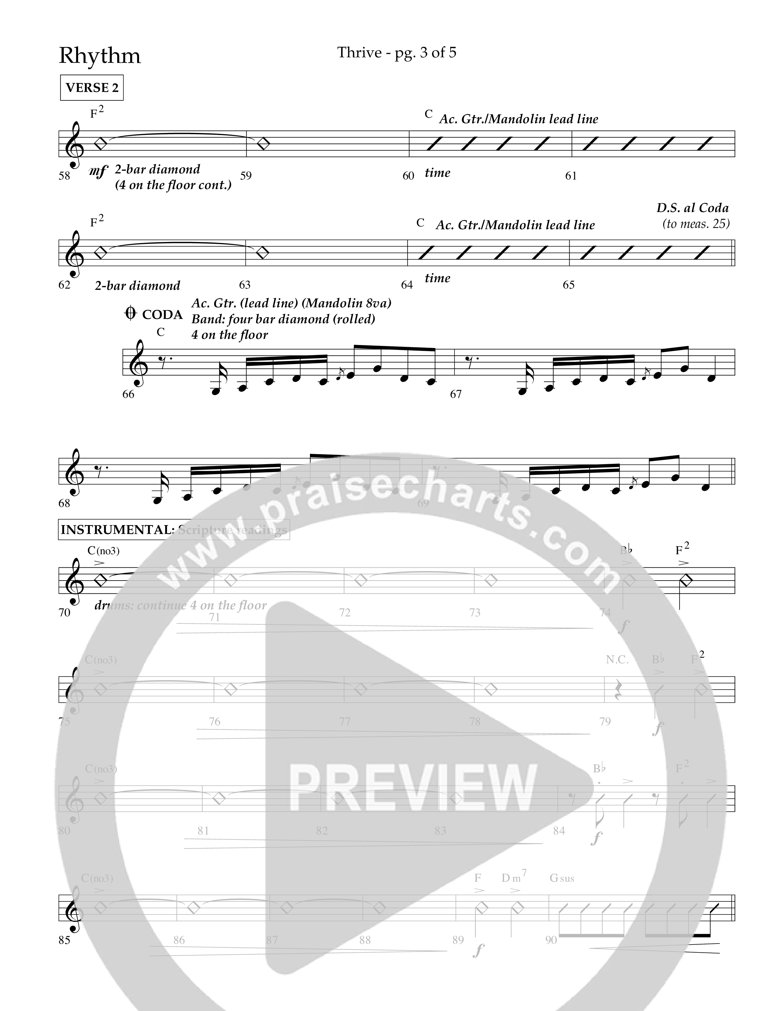 Thrive (Choral Anthem SATB) Lead Melody & Rhythm (Lifeway Choral / Arr. Craig Adams / Arr. Ken Barker / Arr. Danny Zaloudik / Orch. Danny Zaloudik)