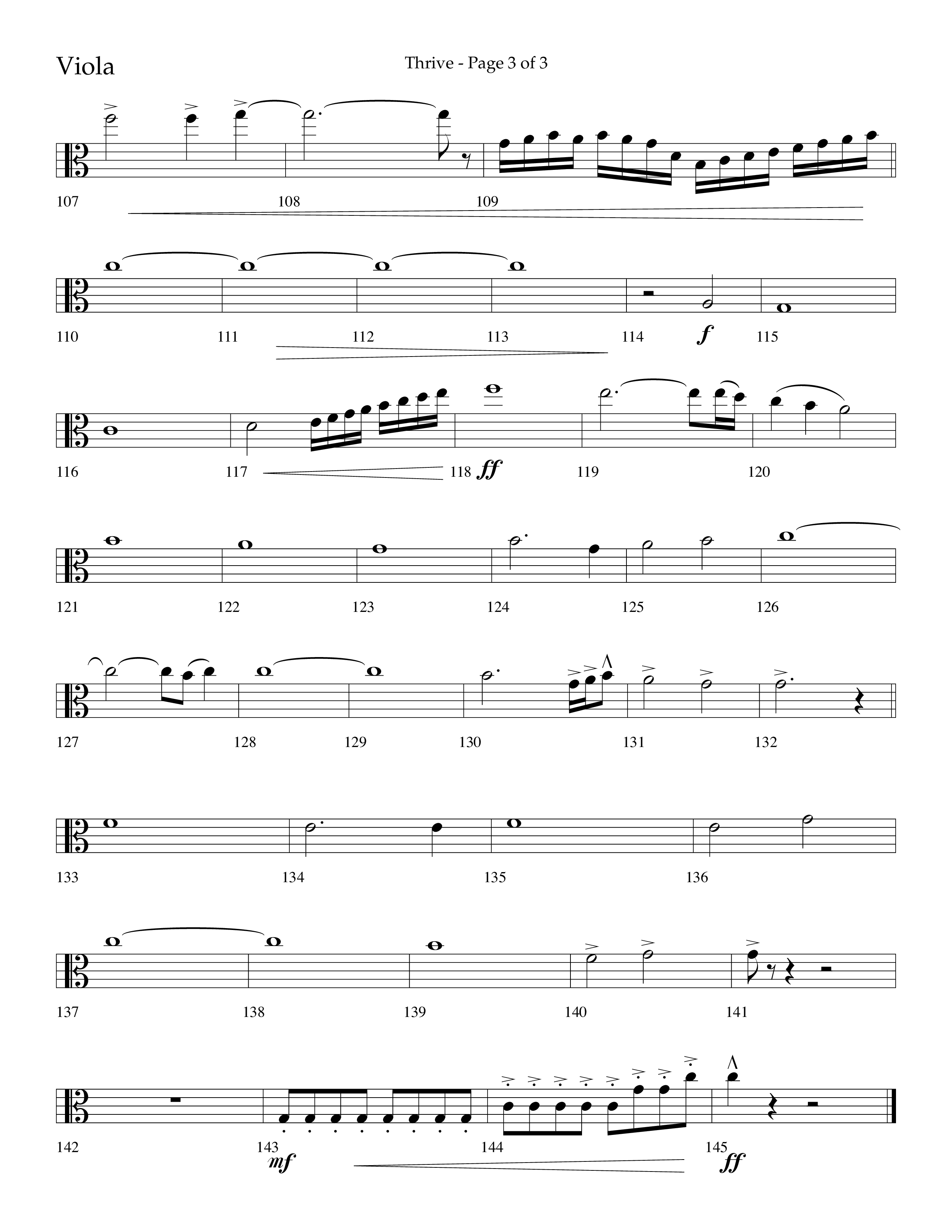 Thrive (Choral Anthem SATB) Viola (Lifeway Choral / Arr. Craig Adams / Arr. Ken Barker / Arr. Danny Zaloudik / Orch. Danny Zaloudik)